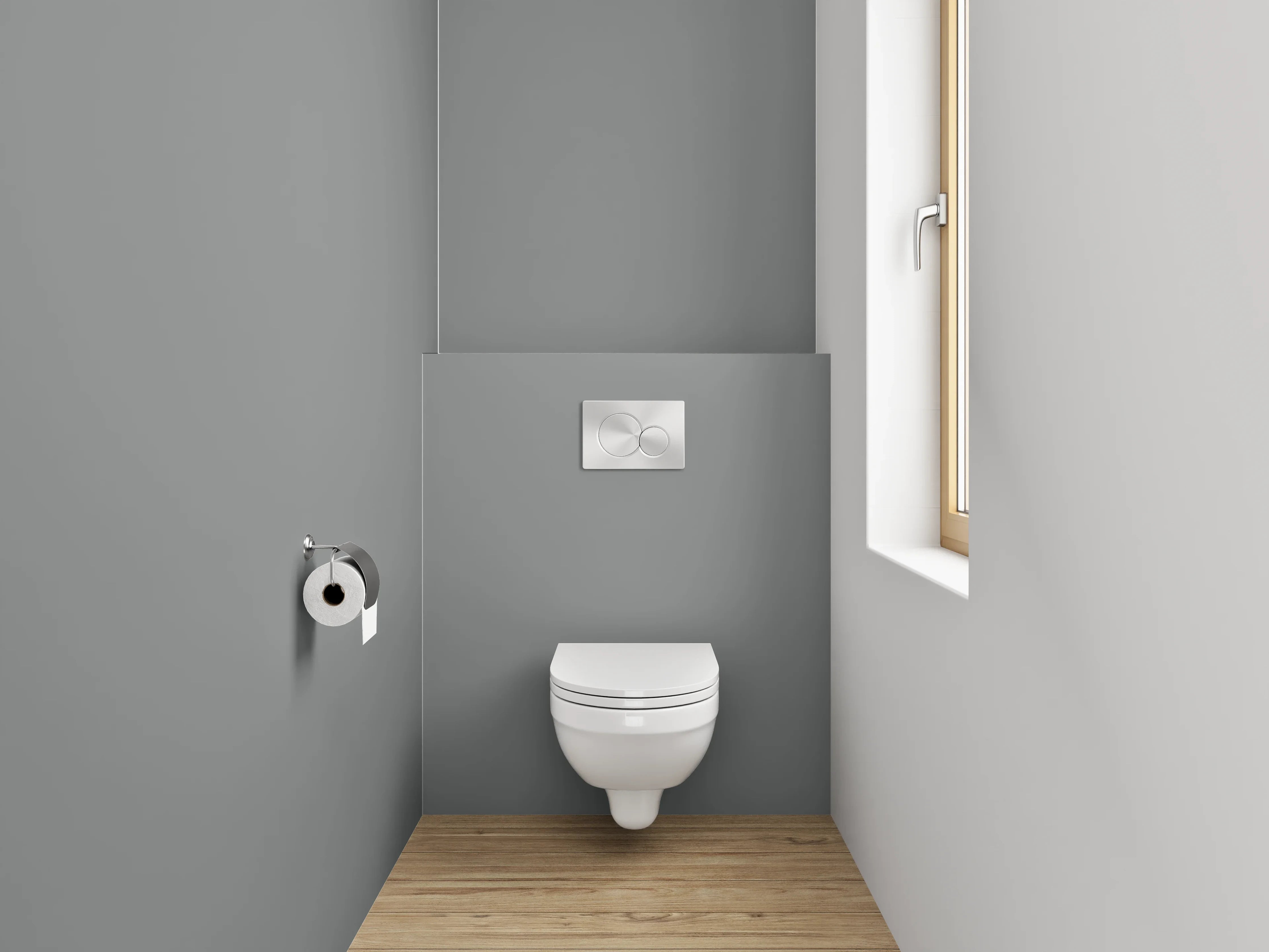 WC-Rückwand - RAL 7037 Staubgrau