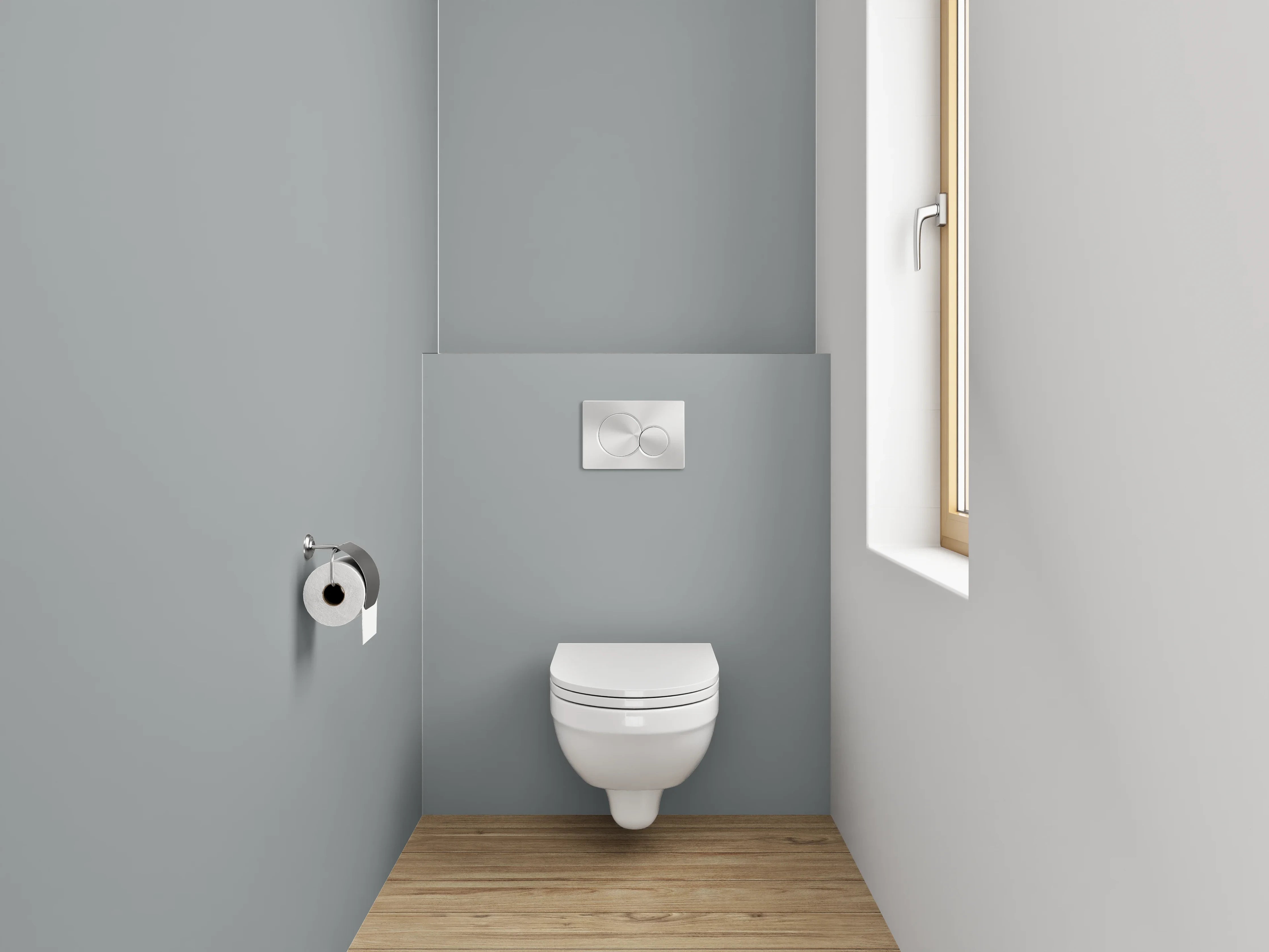 WC-Rückwand - RAL 7042 Verkehrsgrau A