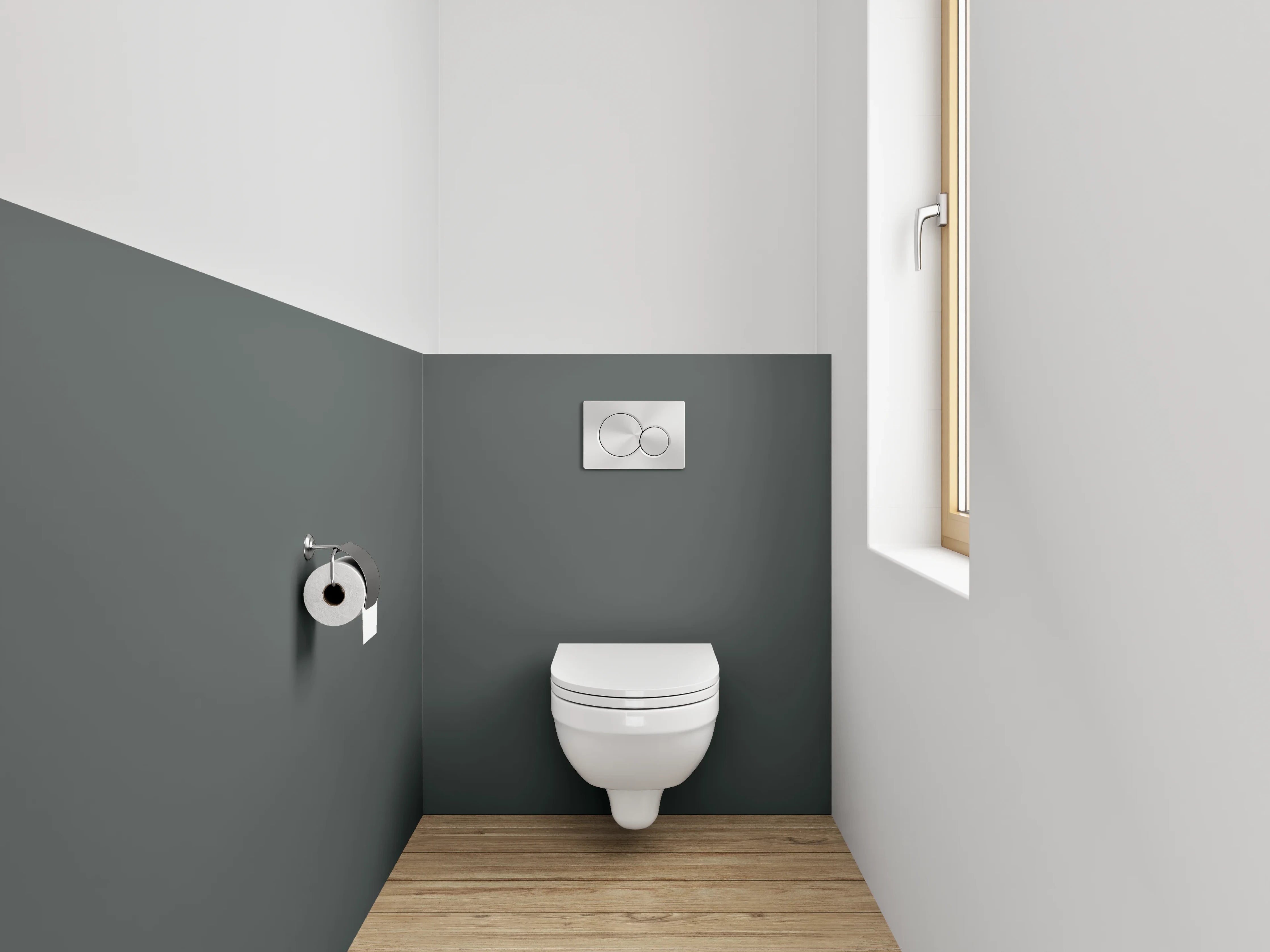 WC-Rückwand - RAL 7043 Verkehrsgrau Boulonschwarzgrau