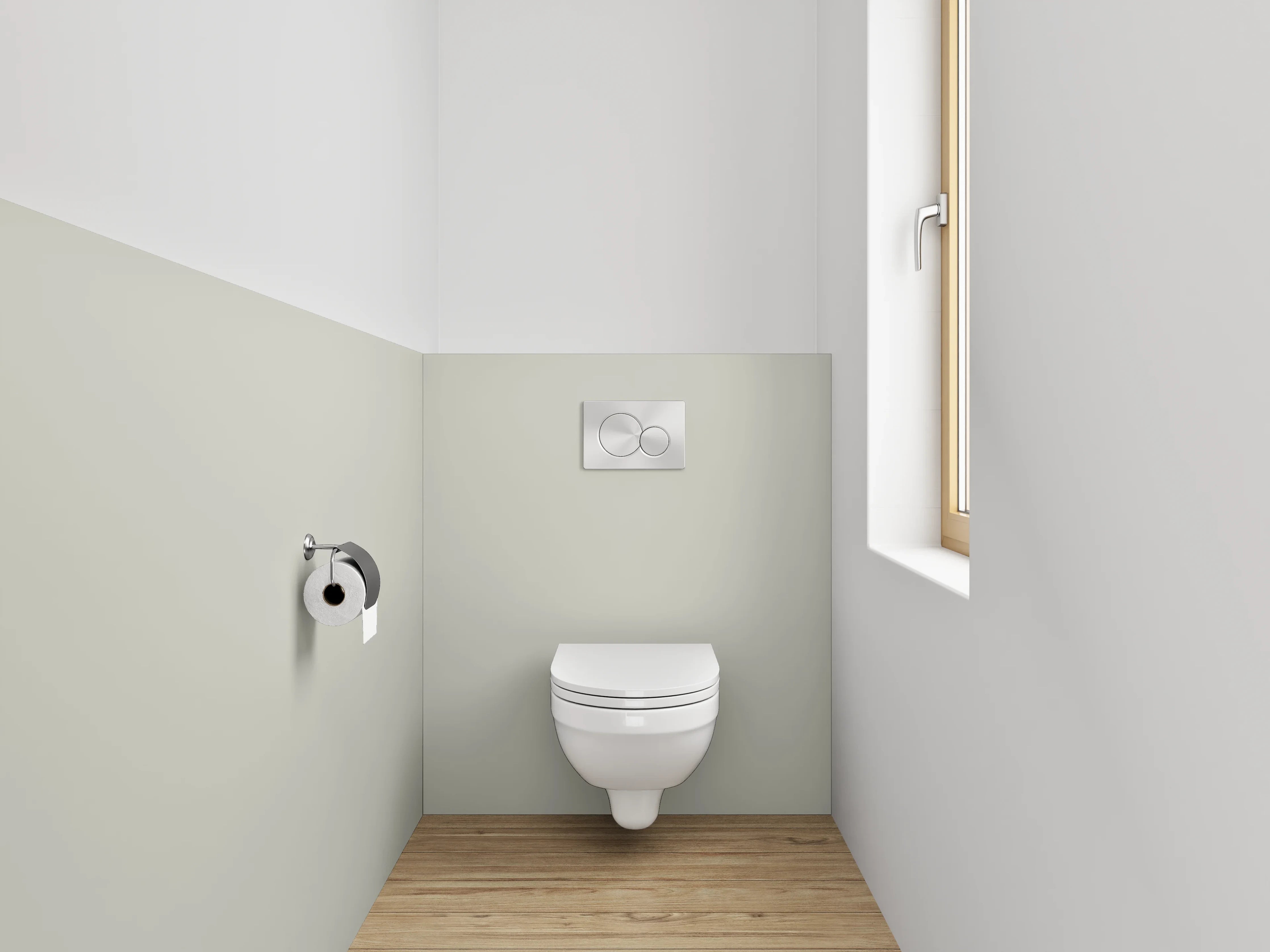 WC-Rückwand - RAL 7044 Seidengrau.