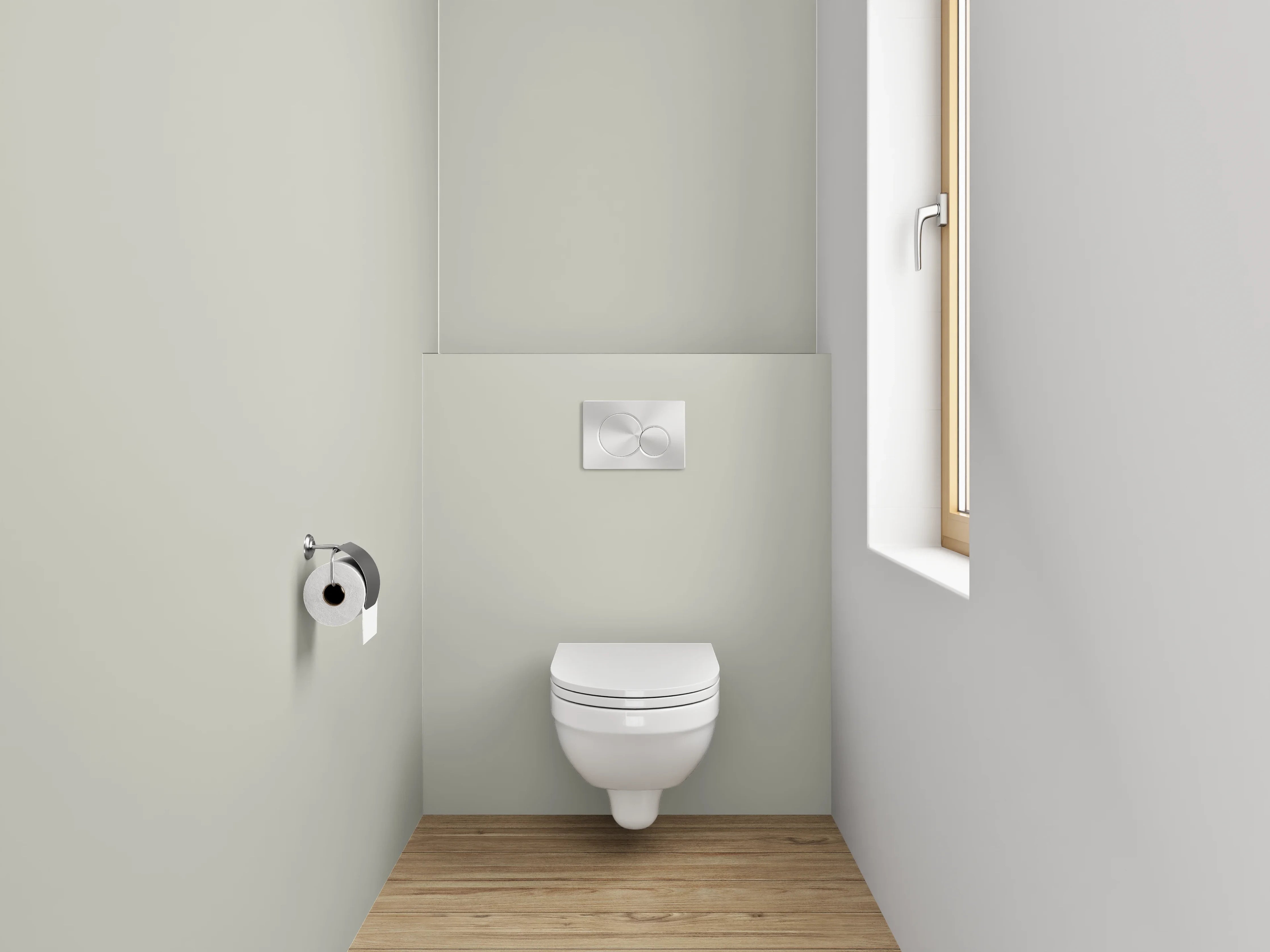 WC-Rückwand - RAL 7044 Seidengrau.