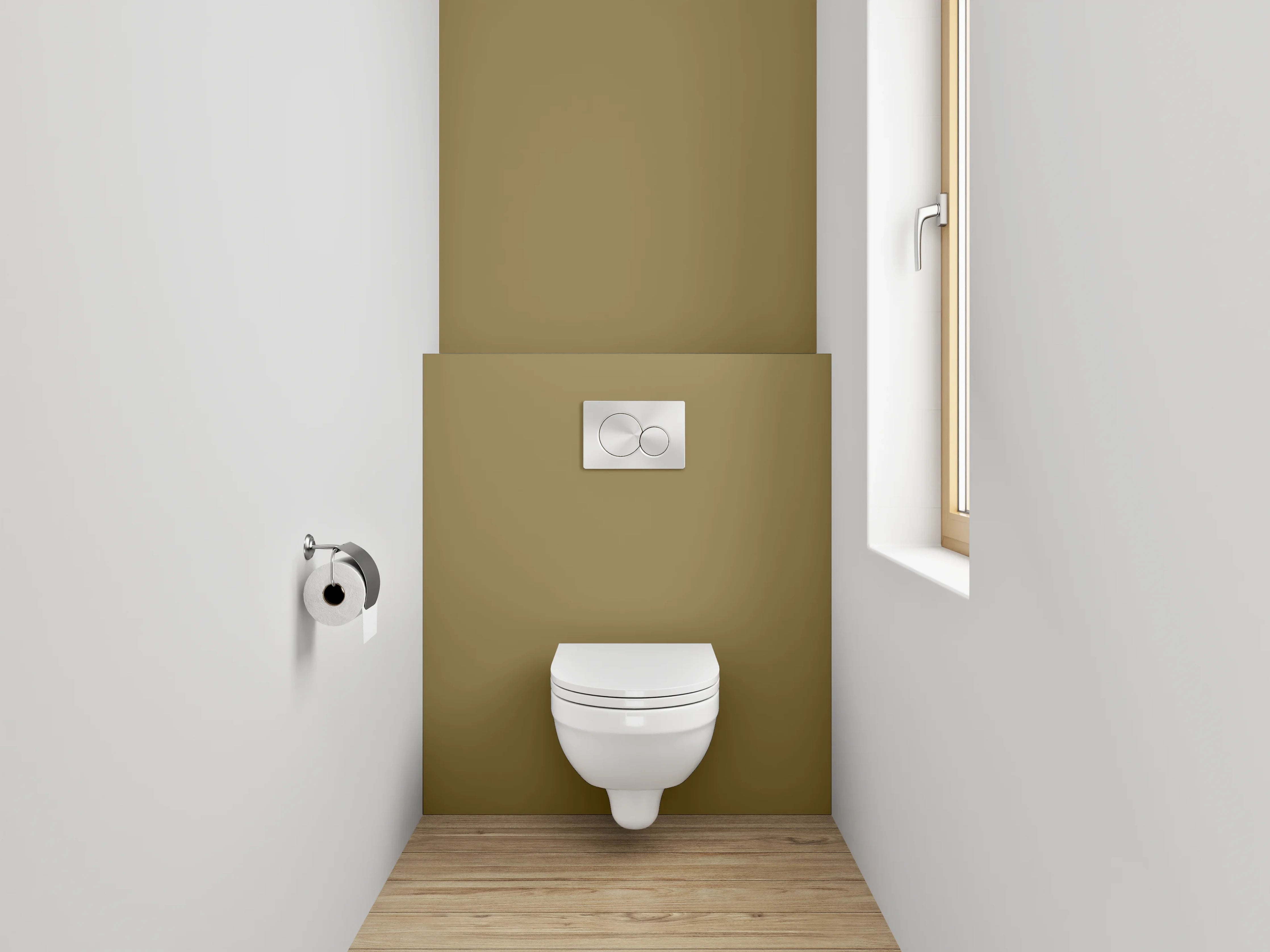 WC-Rückwand - RAL 8000 Grüngraubraun