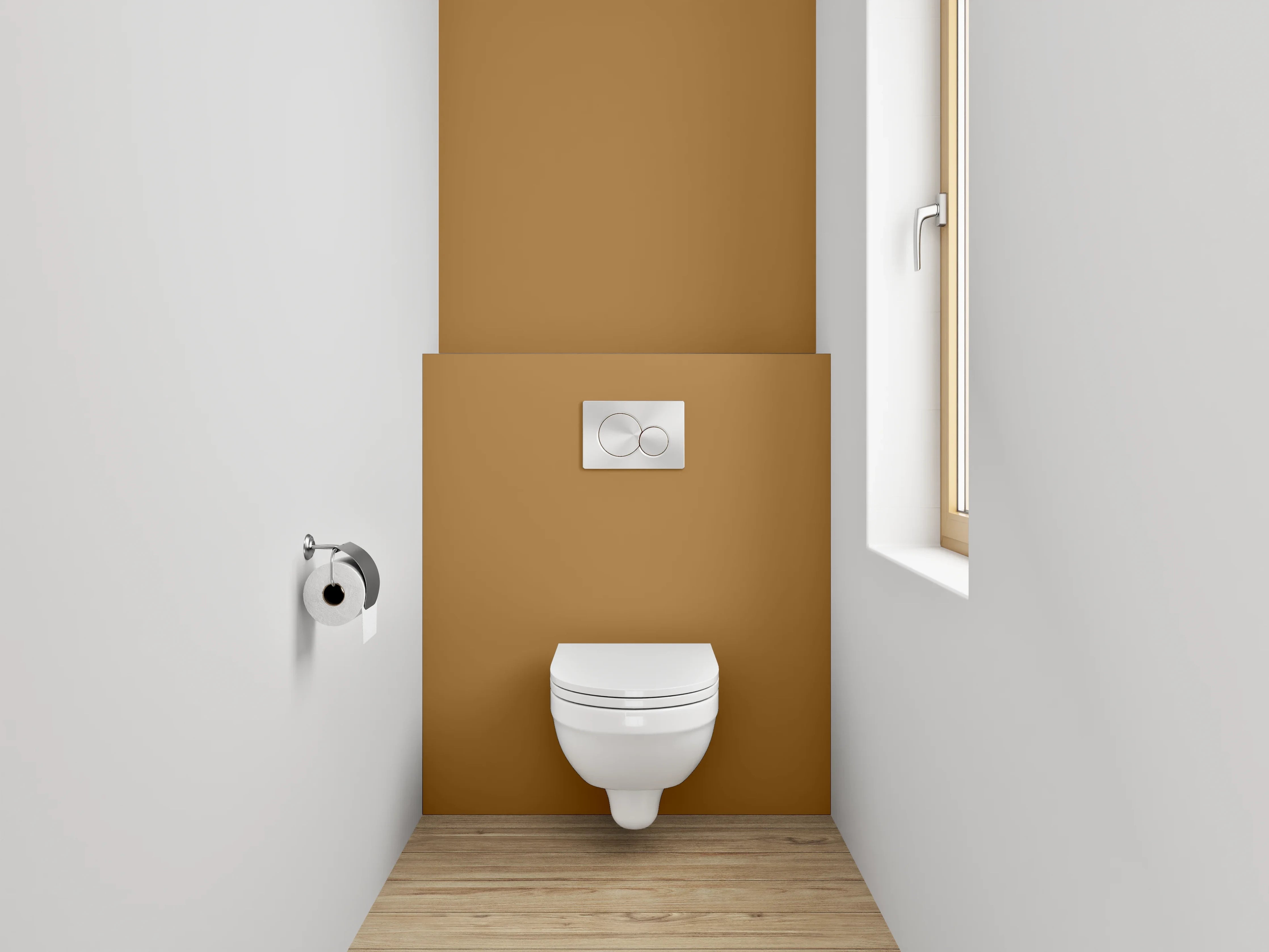 WC-Rückwand - RAL 8001 Ockerbraun