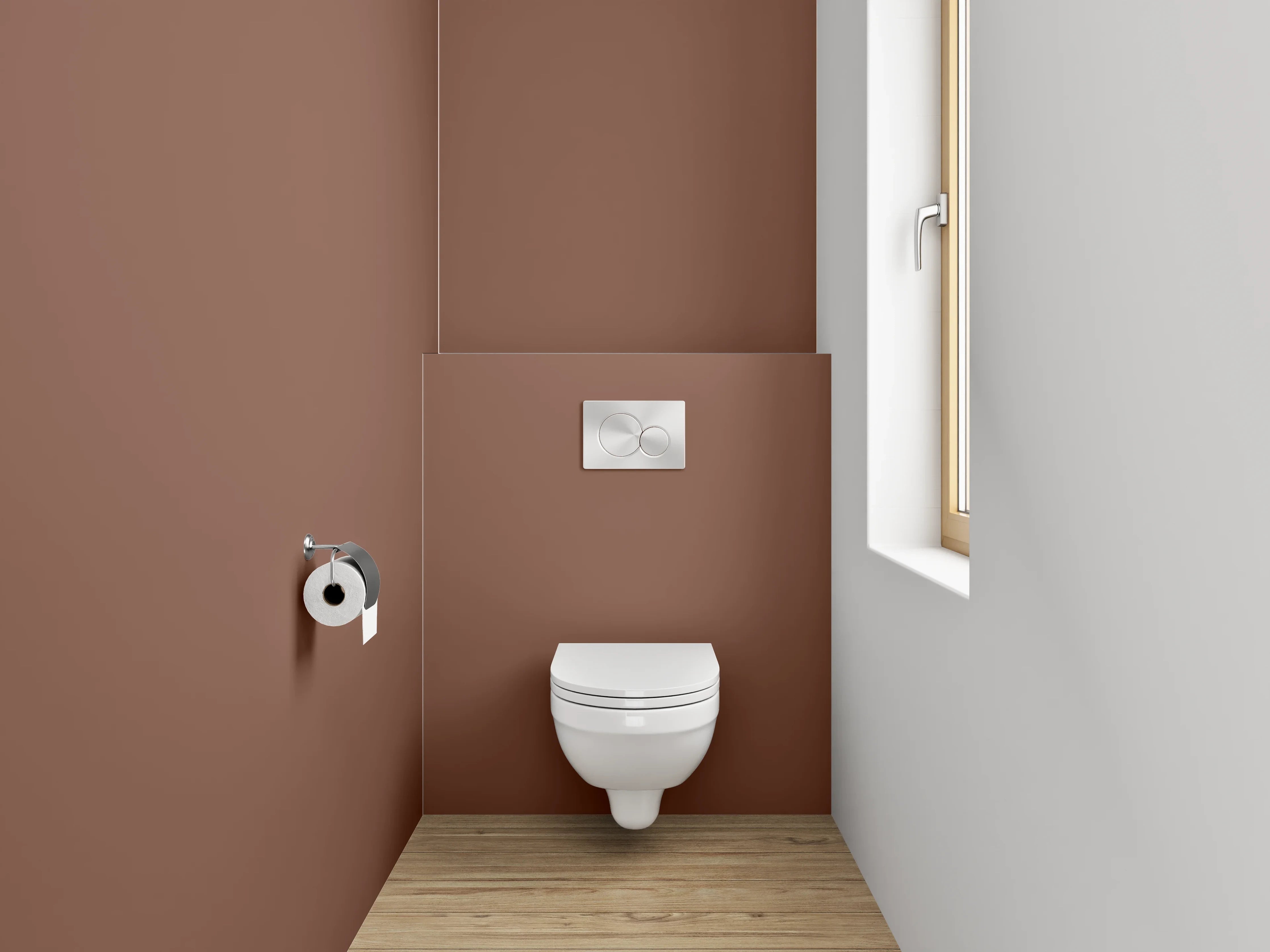 WC-Rückwand - RAL 8002 Signalbraun