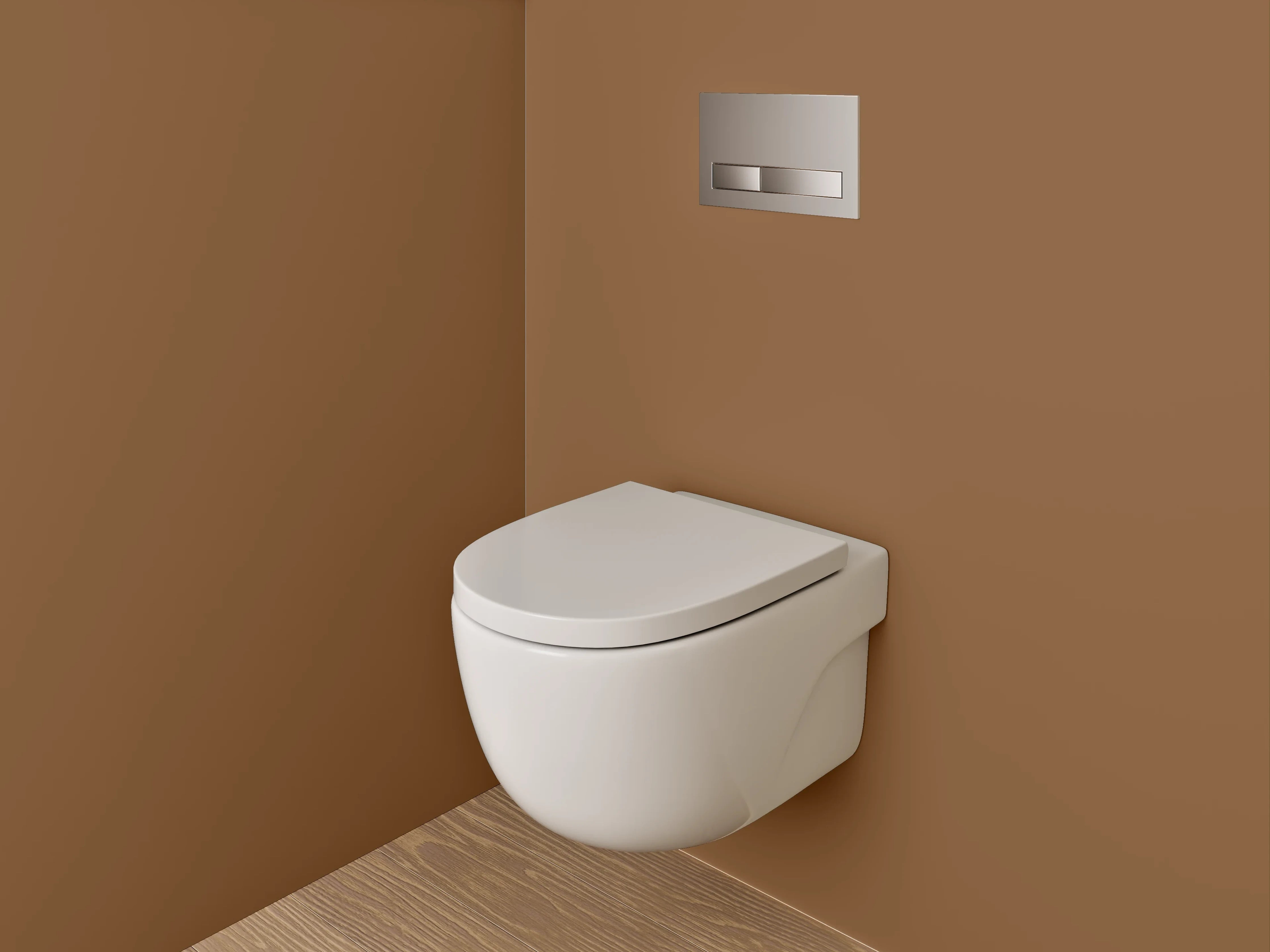 WC-Rückwand - RAL 8003 Lehmbraun