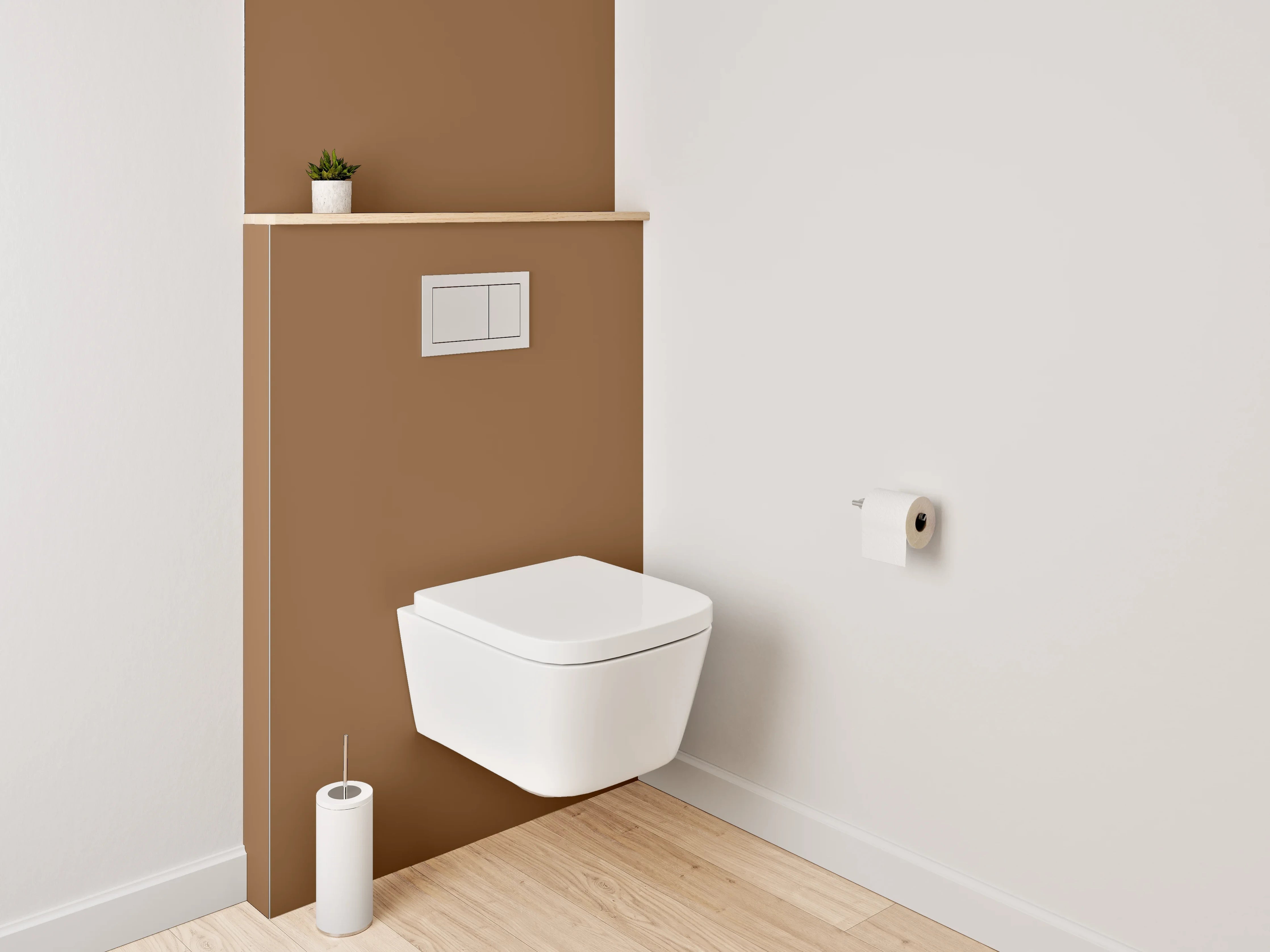 WC-Rückwand - RAL 8003 Lehmbraun