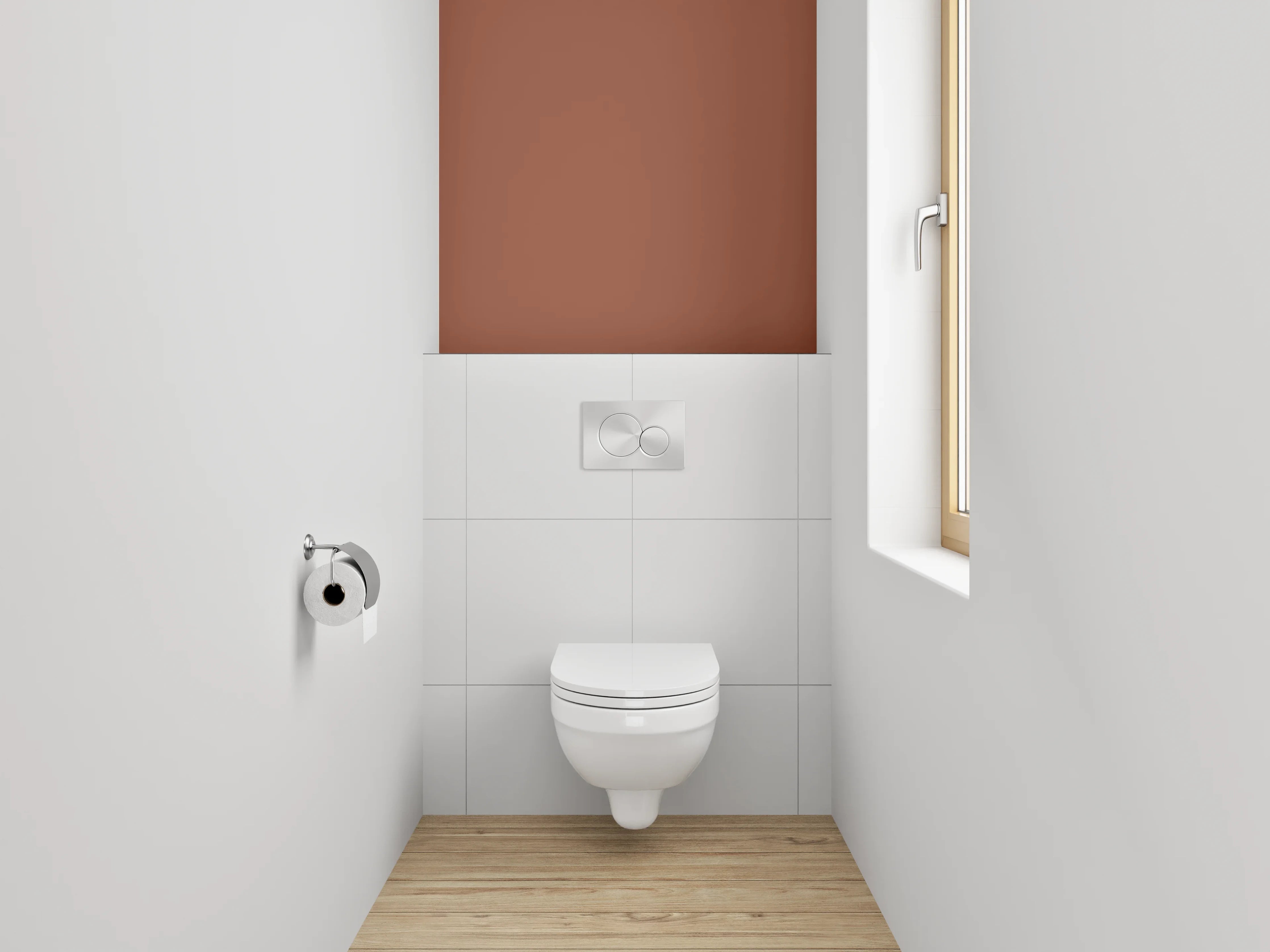 WC-Rückwand - RAL 8004 Kupferbraun