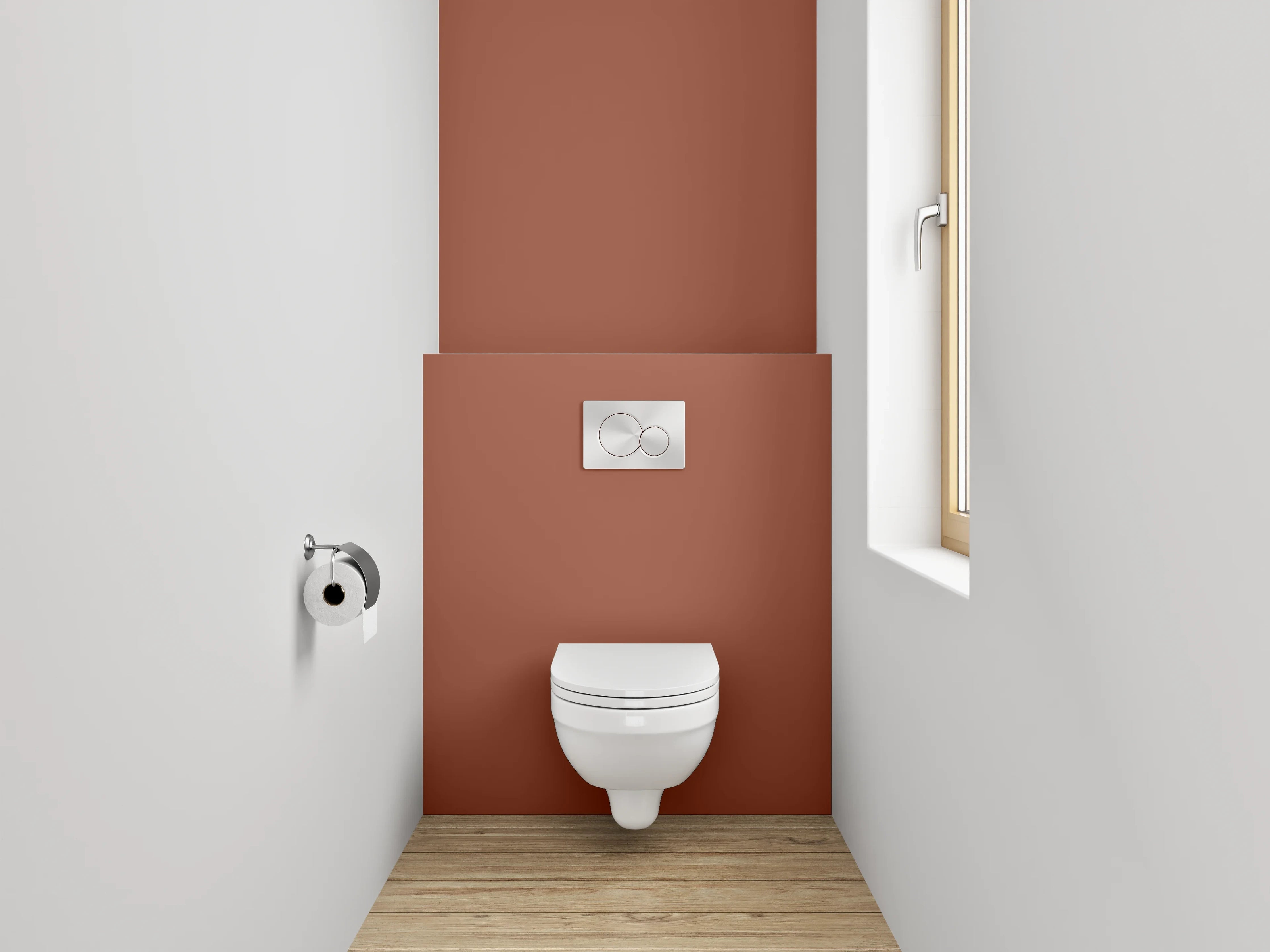 WC-Rückwand - RAL 8004 Kupferbraun