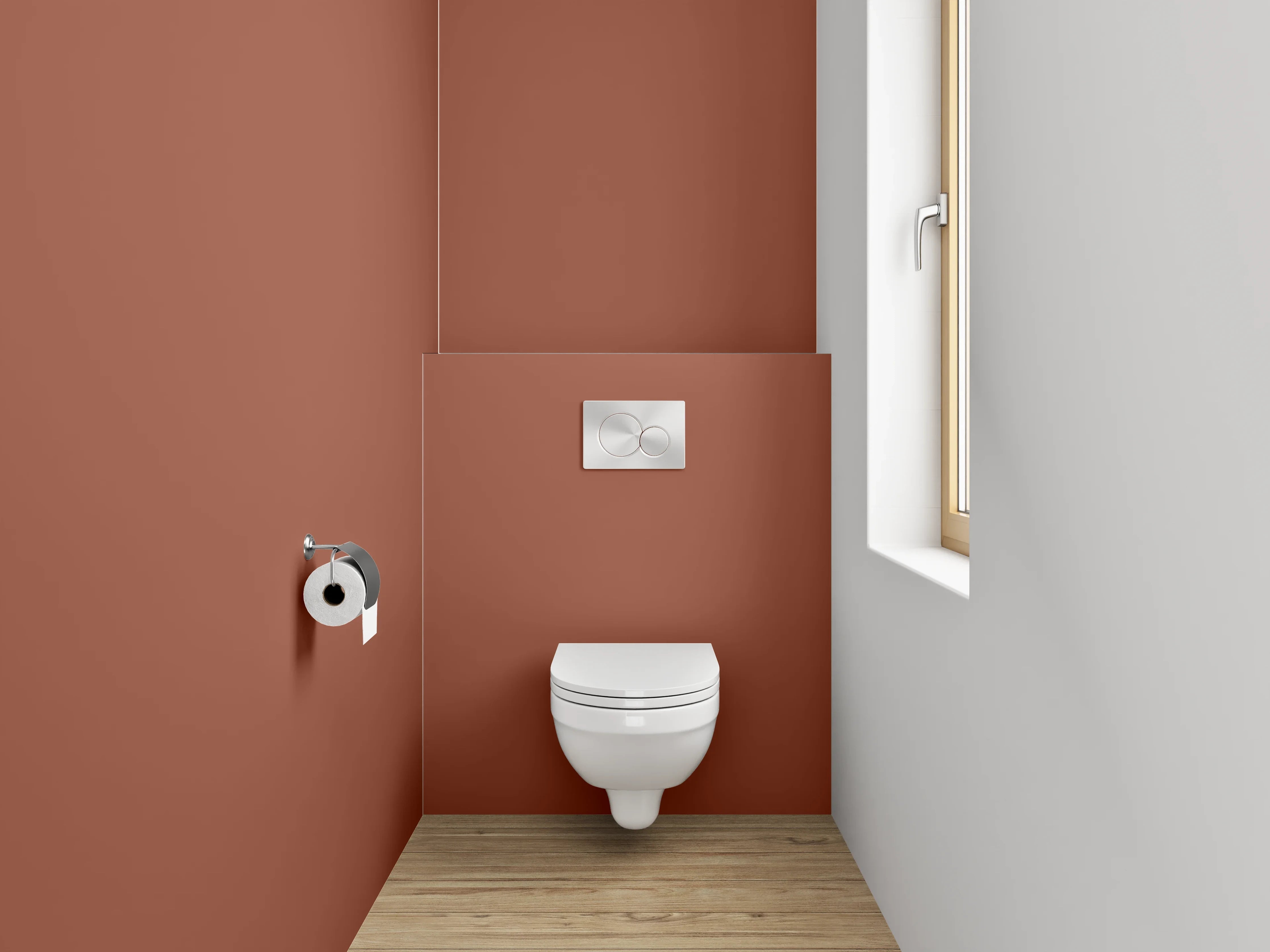 WC-Rückwand - RAL 8004 Kupferbraun