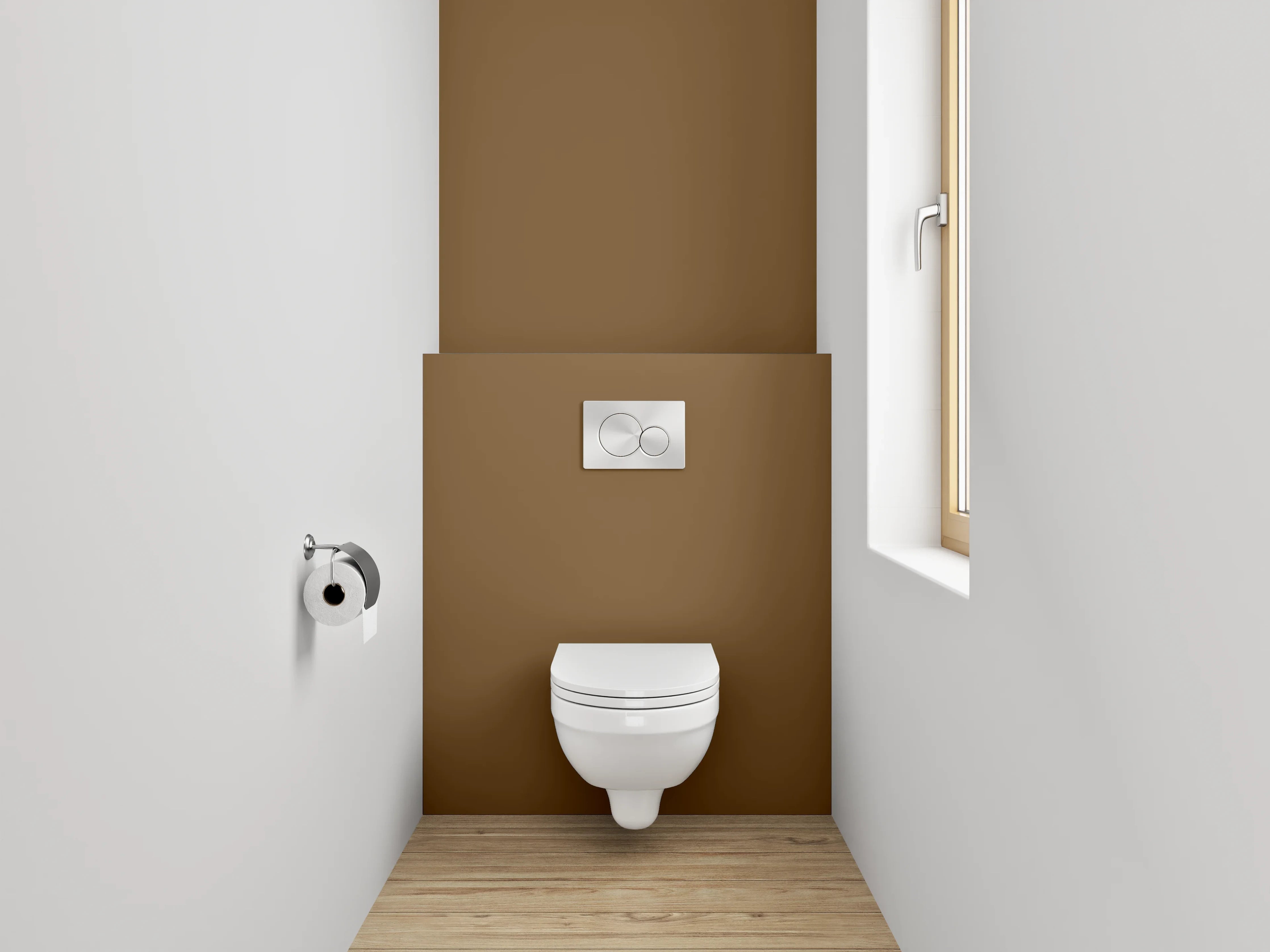 WC-Rückwand - RAL 8008 Olivbraun
