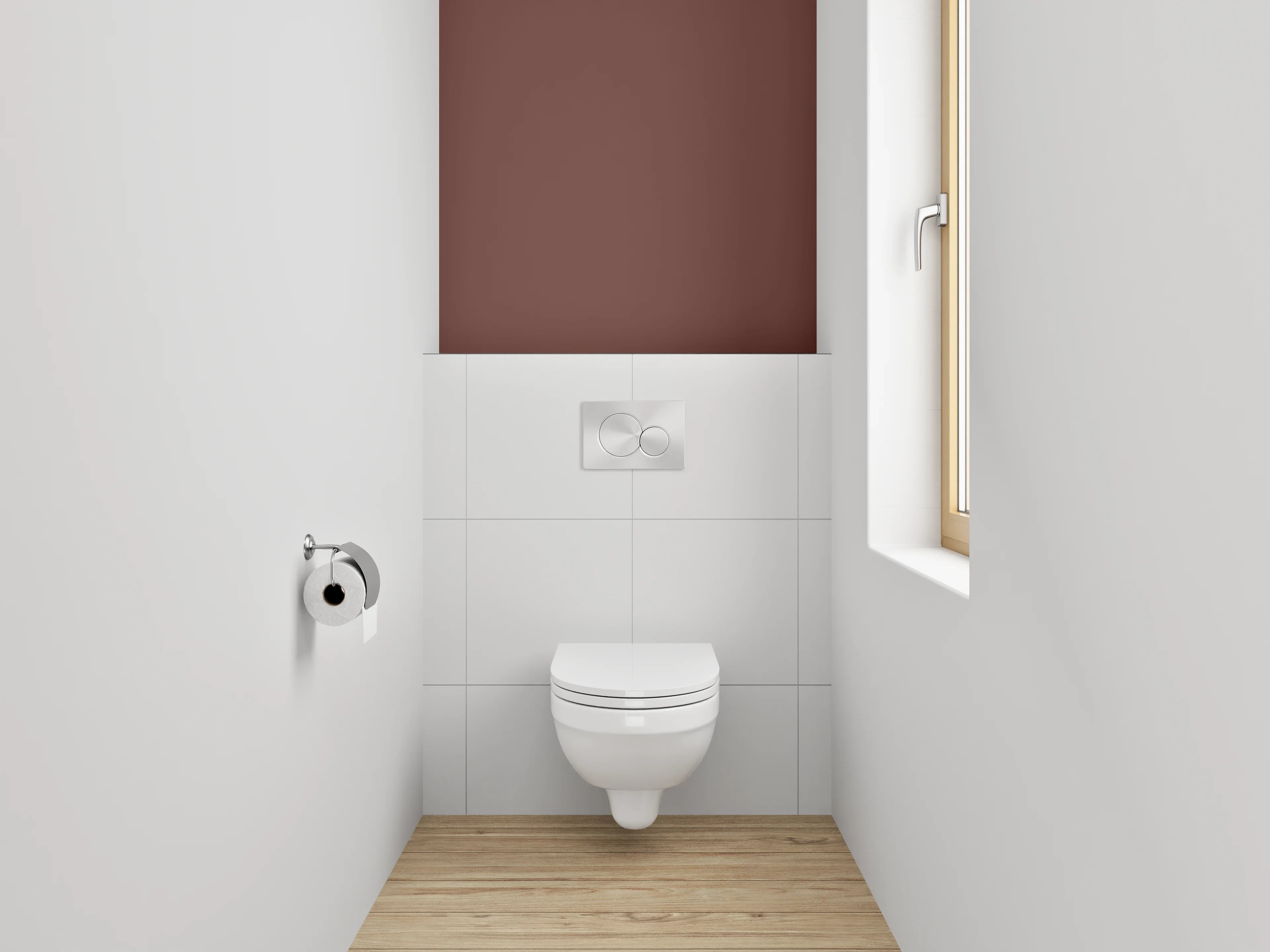 WC-Rückwand - RAL 8012 Rotbraun