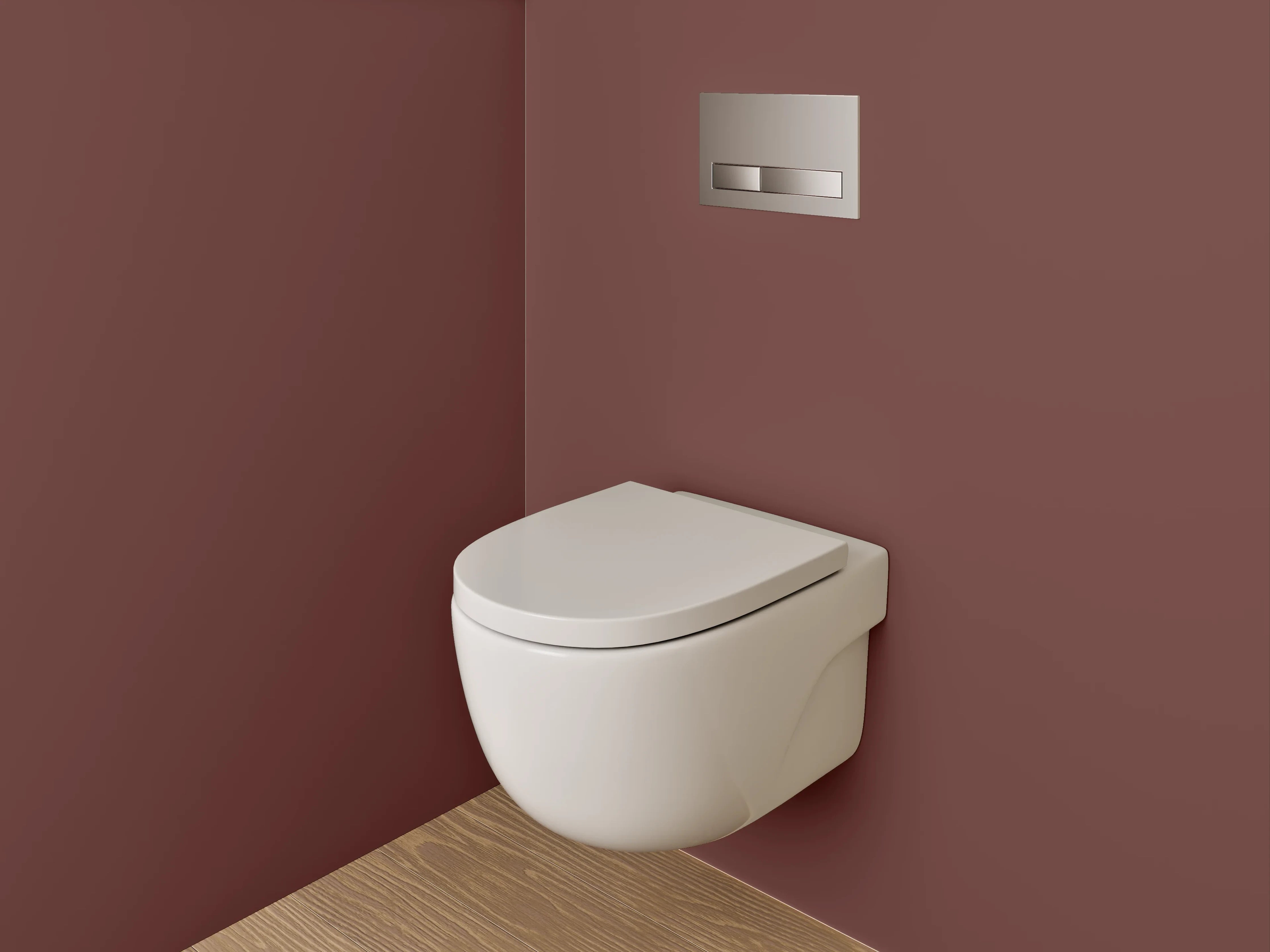 WC-Rückwand - RAL 8012 Rotbraun