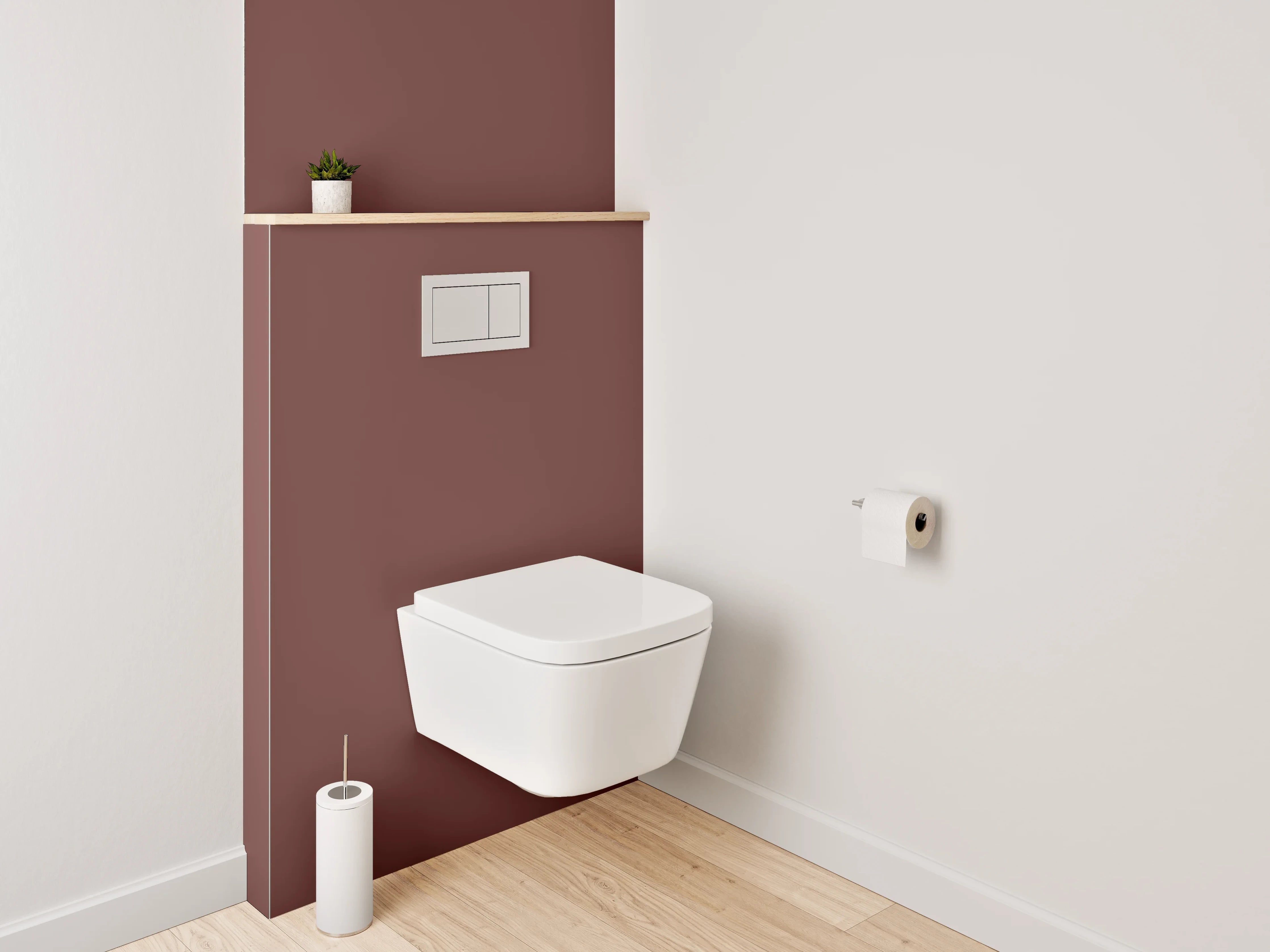 WC-Rückwand - RAL 8012 Rotbraun