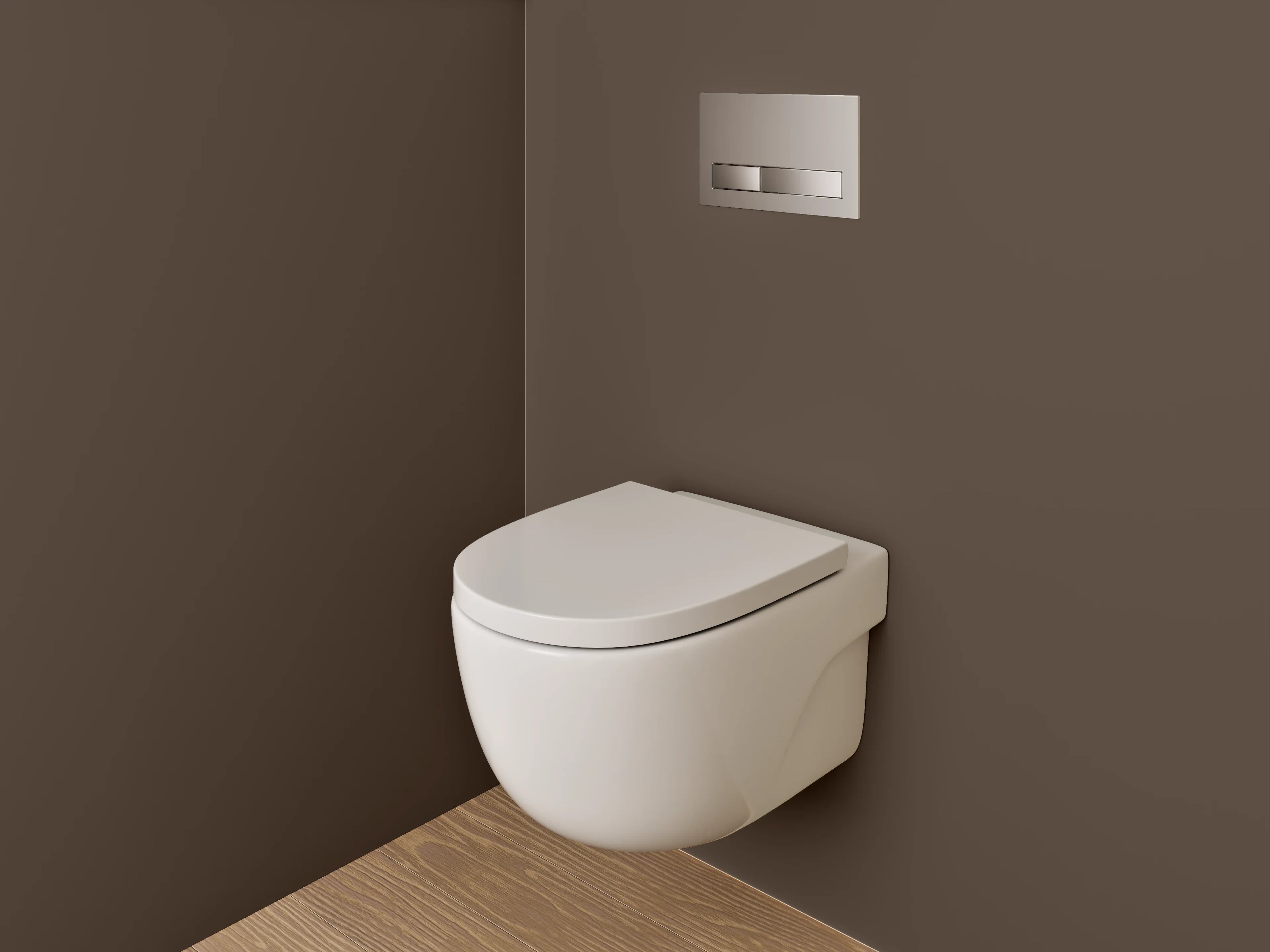 WC-Rückwand - RAL 8014 Sepiabraun