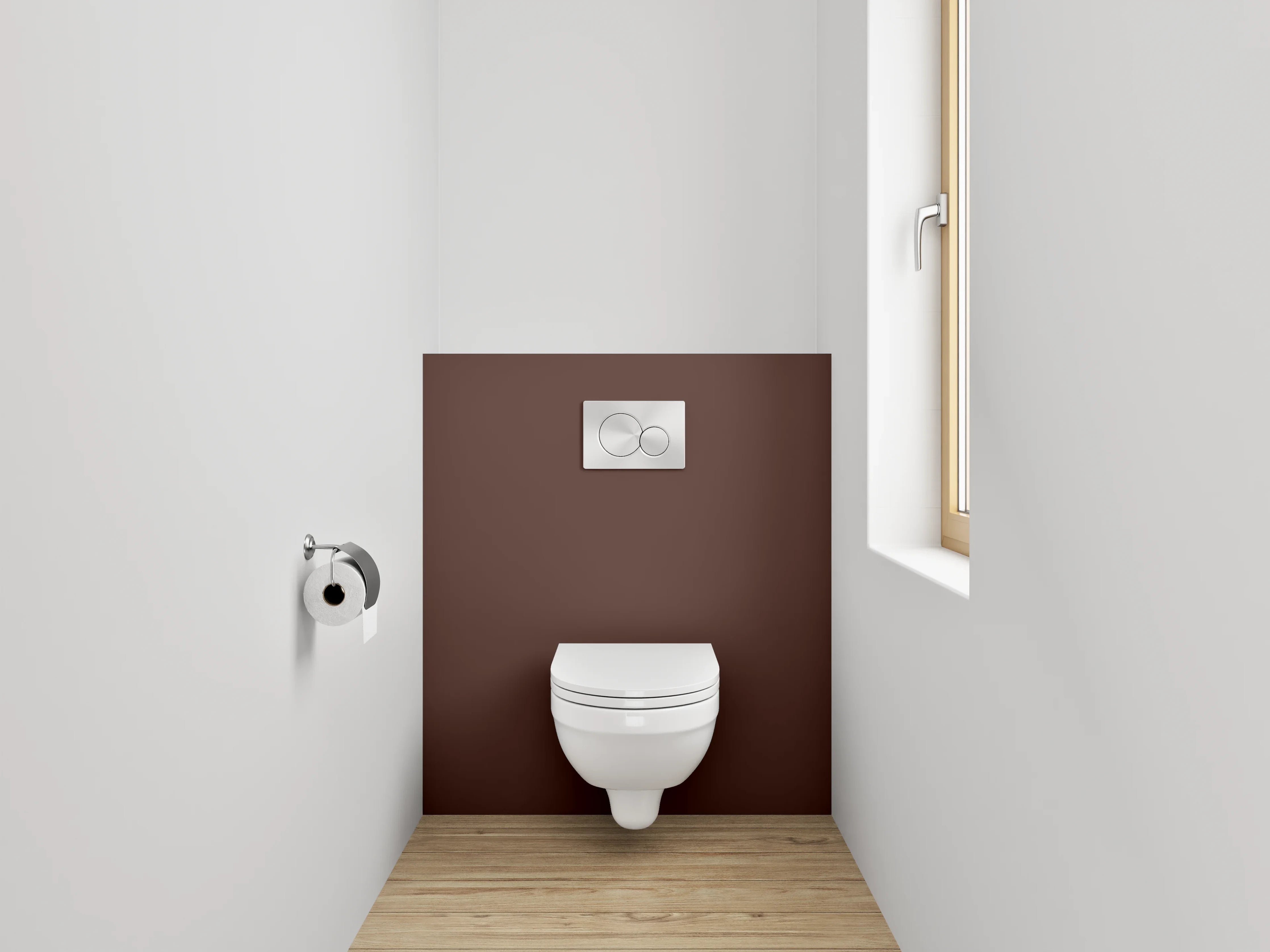 WC-Rückwand - RAL 8016 Mahagonibraun
