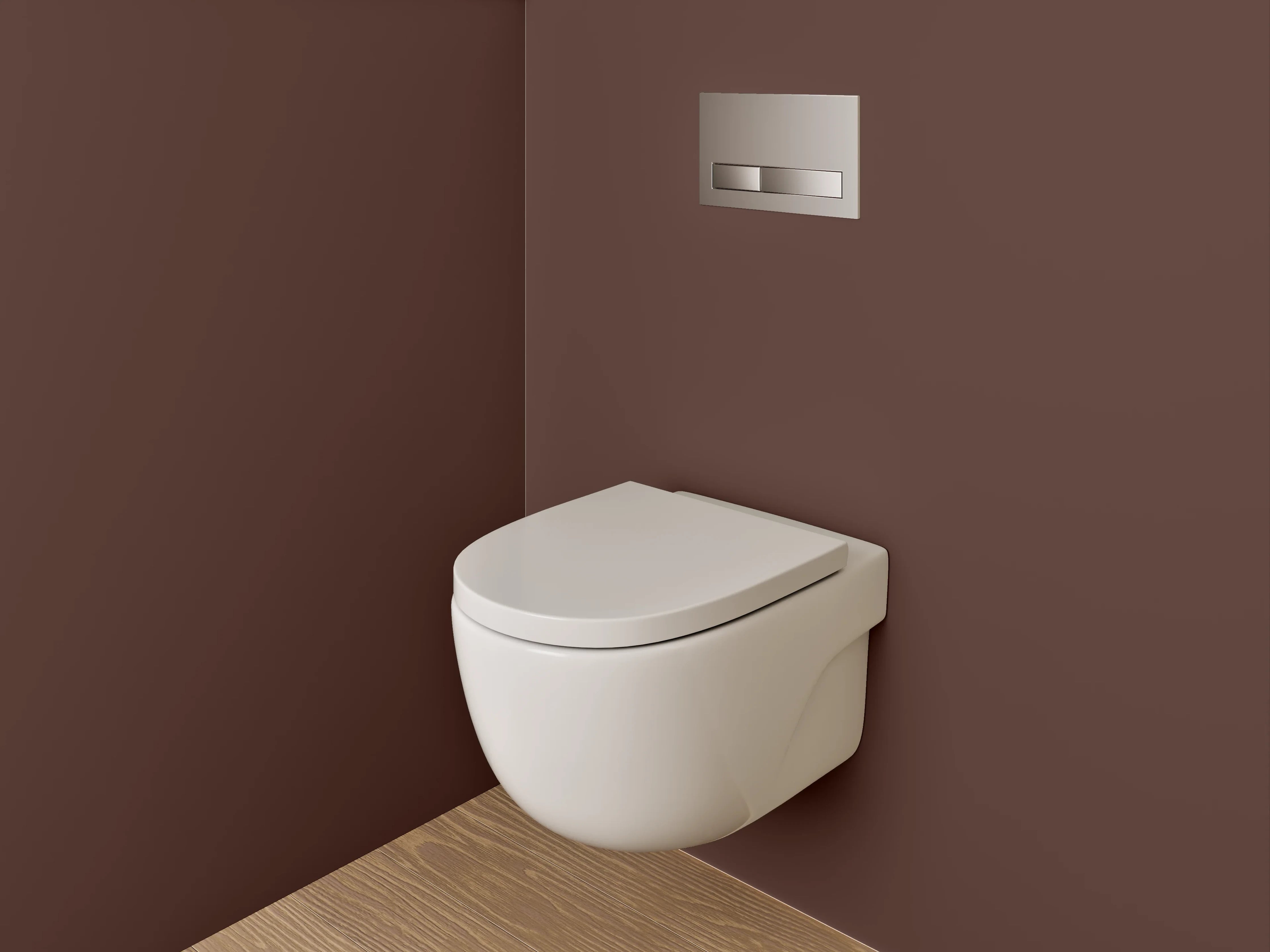 WC-Rückwand - RAL 8016 Mahagonibraun