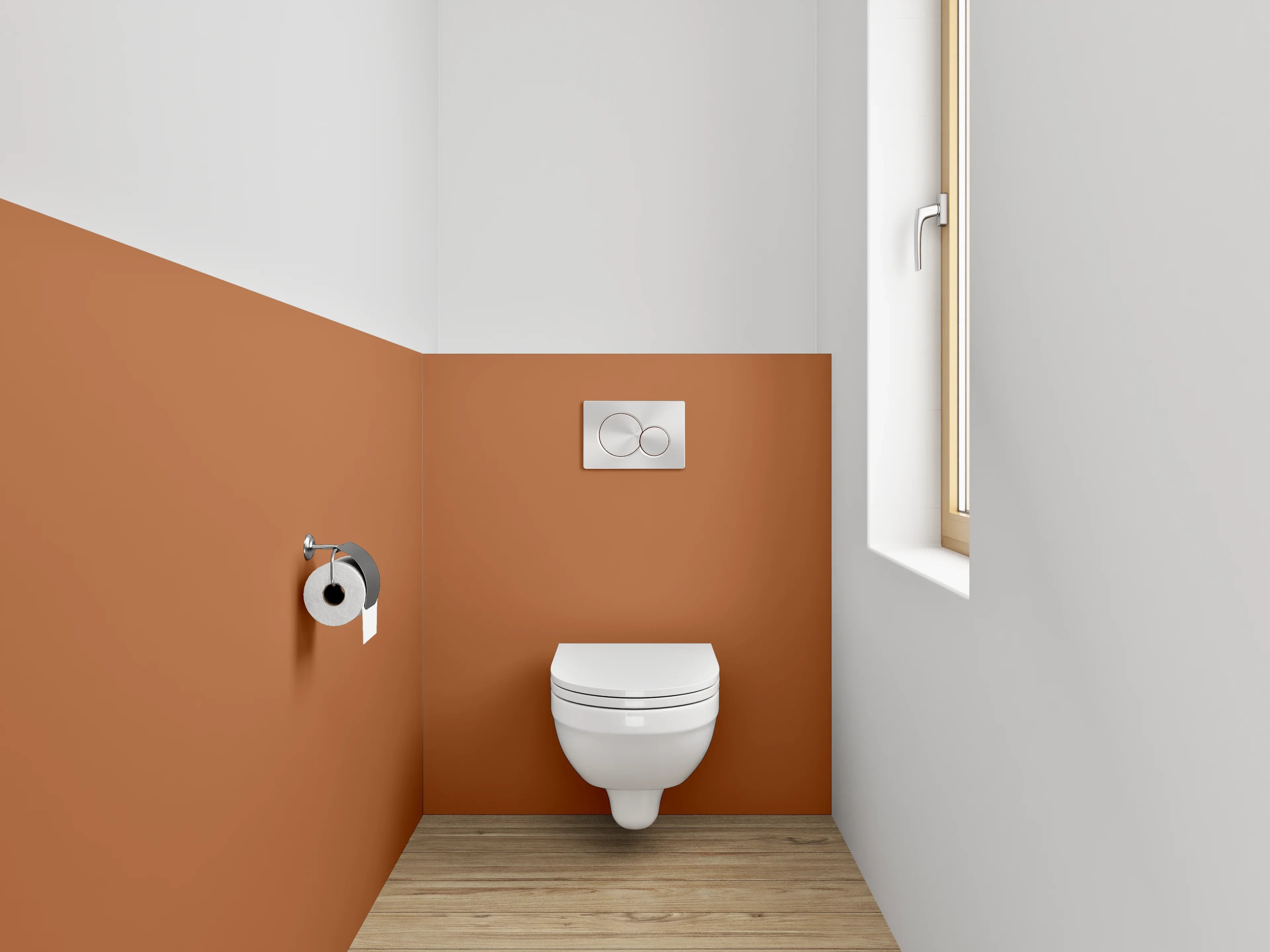 WC-Rückwand - RAL 8023 Orangebraun