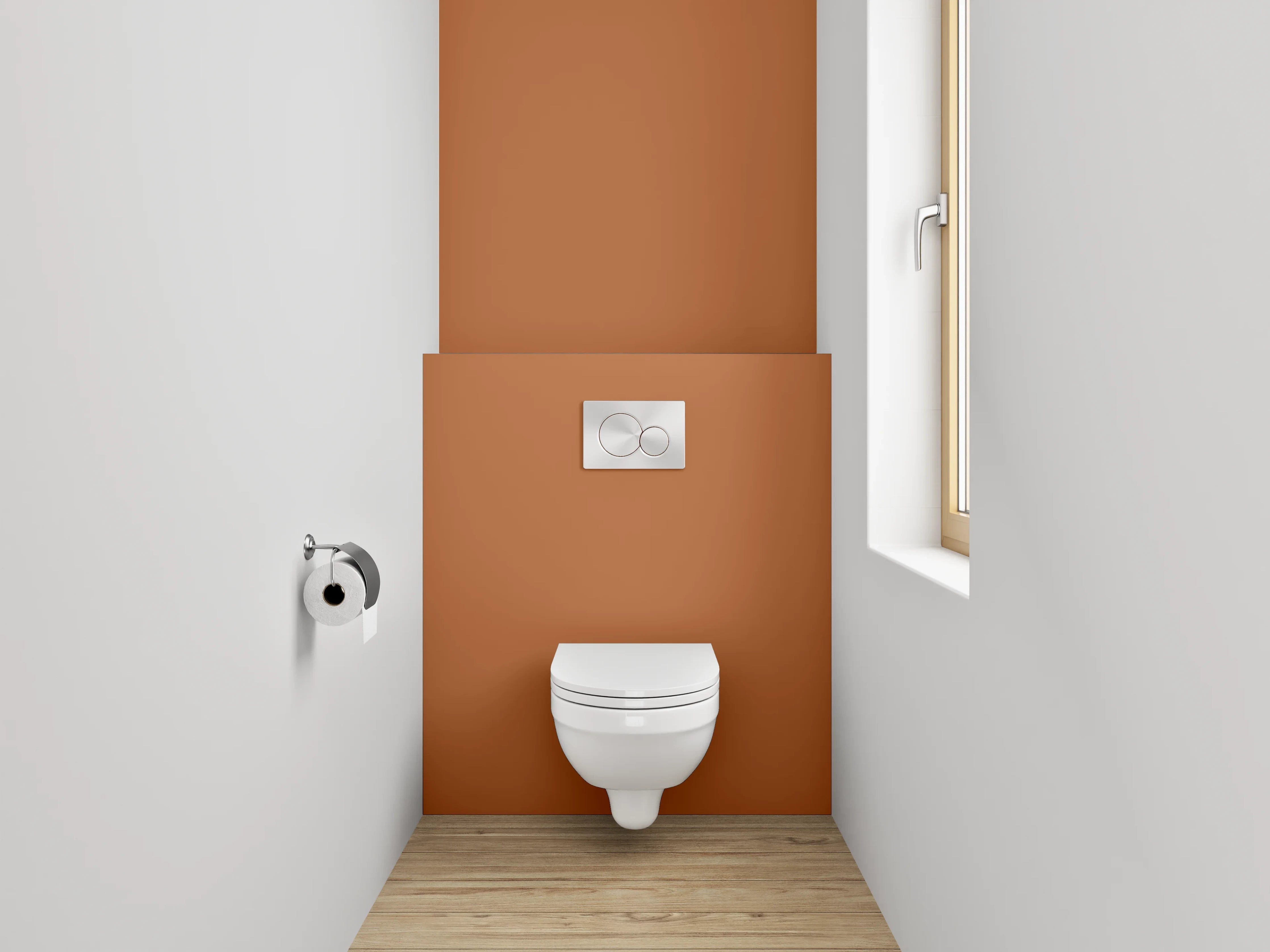 WC-Rückwand - RAL 8023 Orangebraun