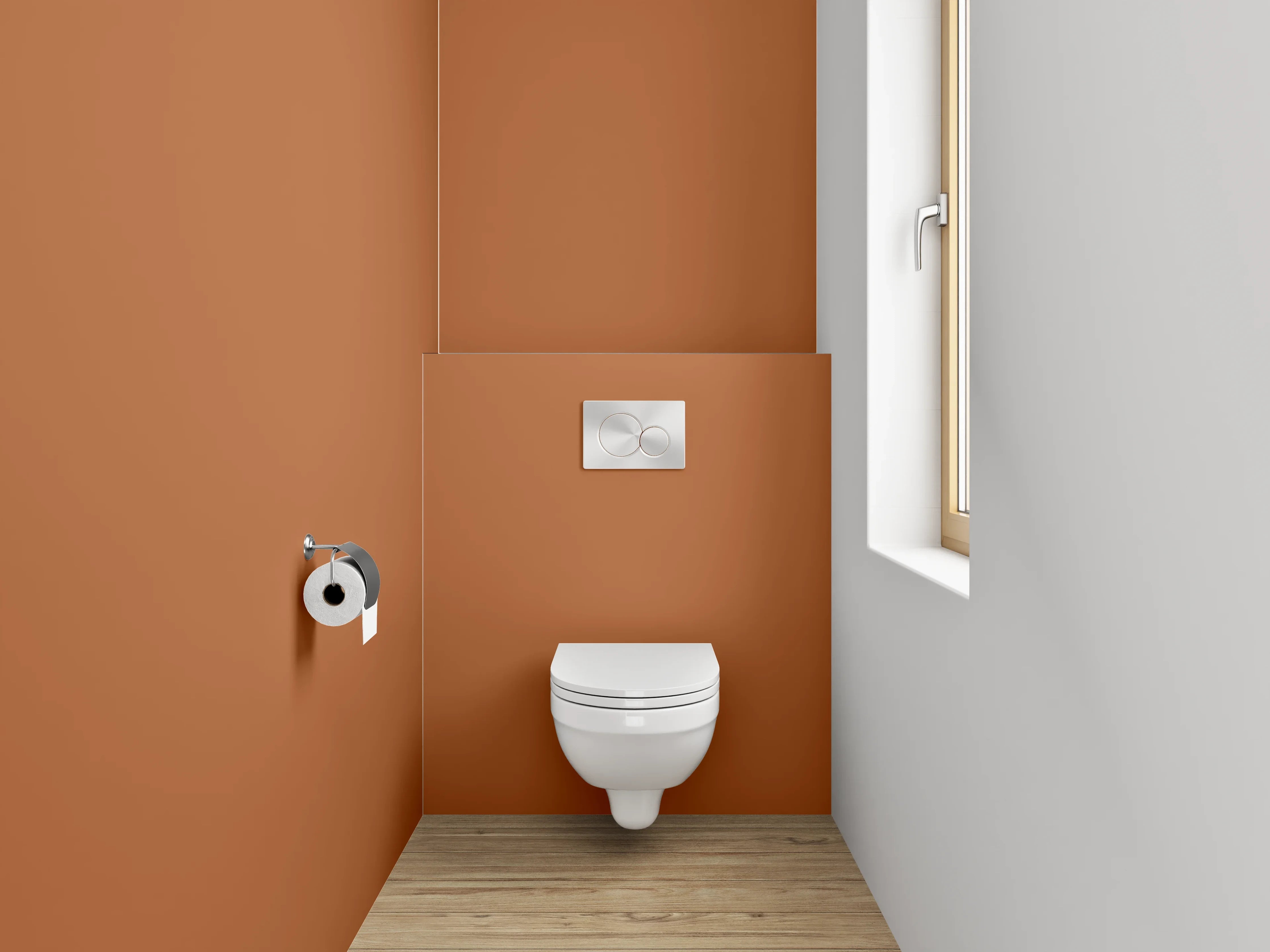 WC-Rückwand - RAL 8023 Orangebraun