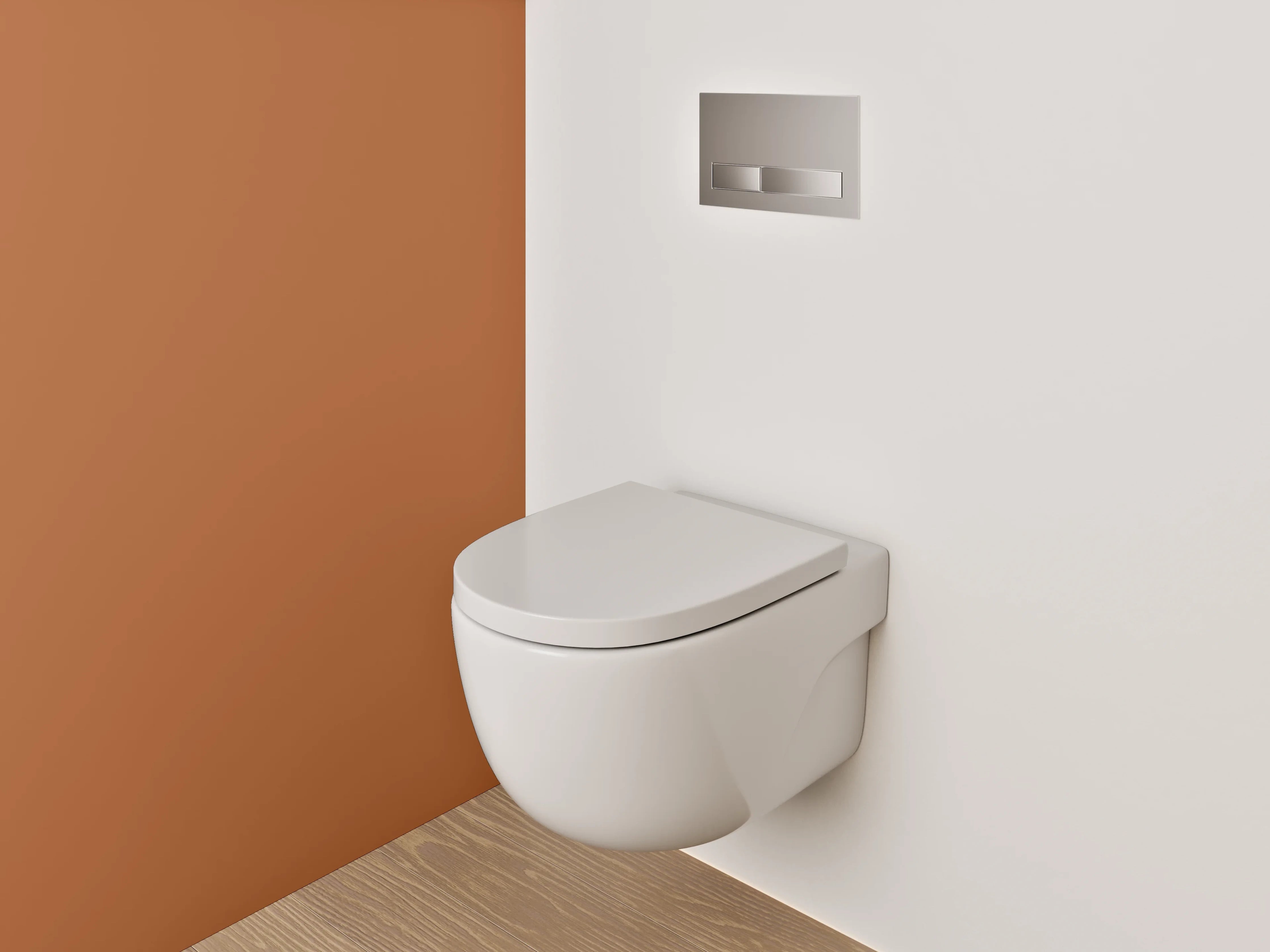 WC-Rückwand - RAL 8023 Orangebraun