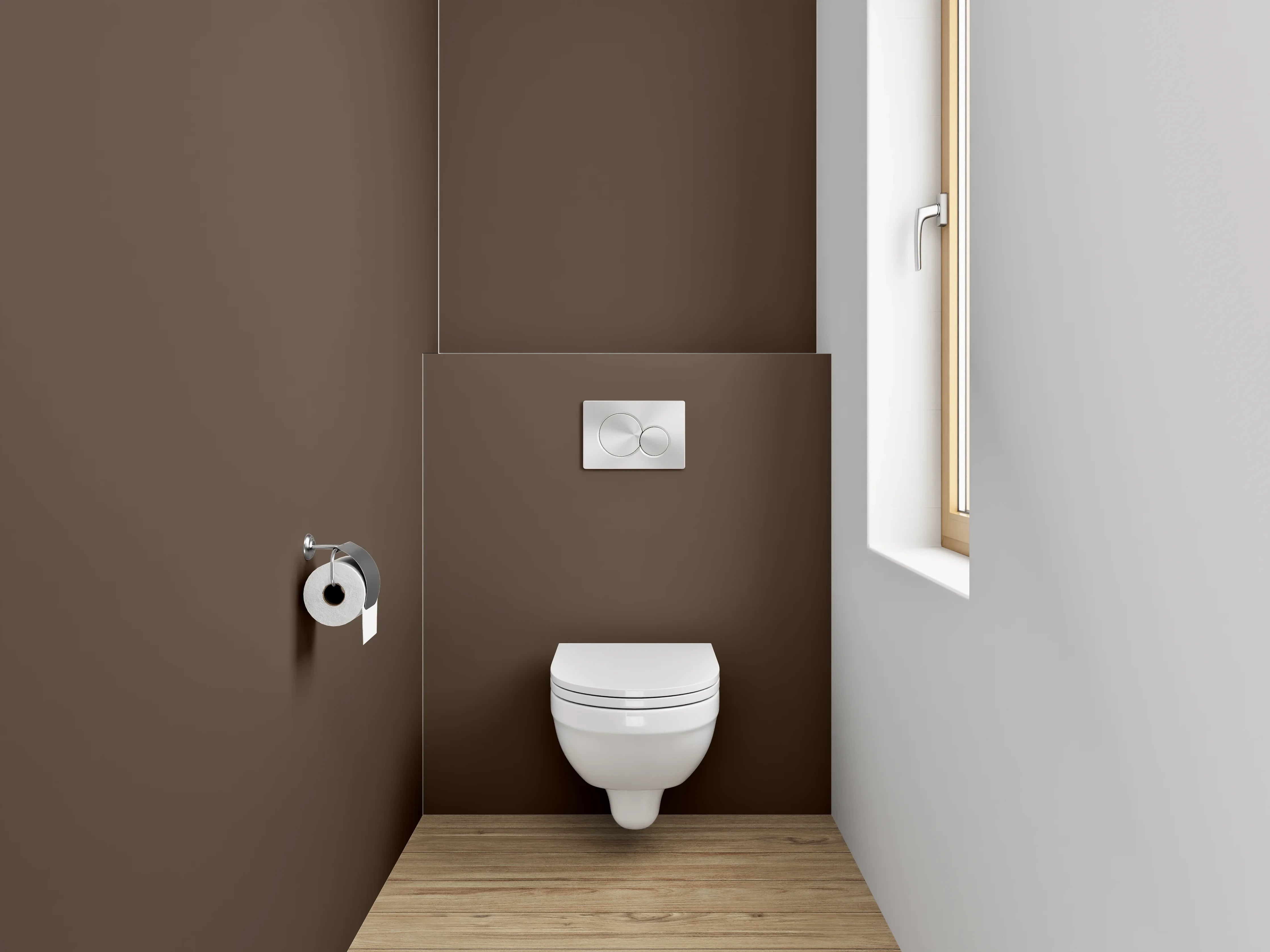 WC-Rückwand - RAL 8028 Terrabraun