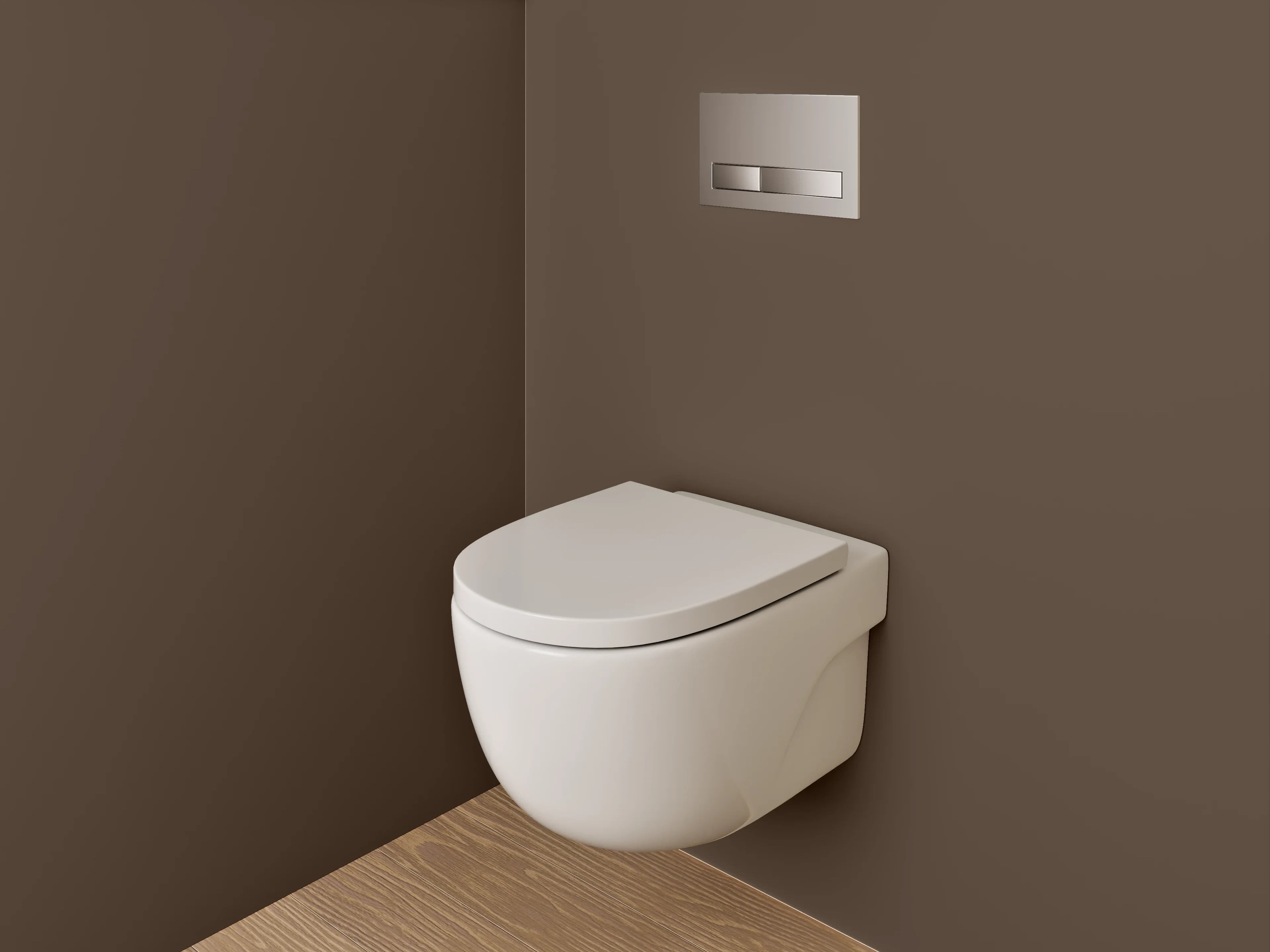 WC-Rückwand - RAL 8028 Terrabraun