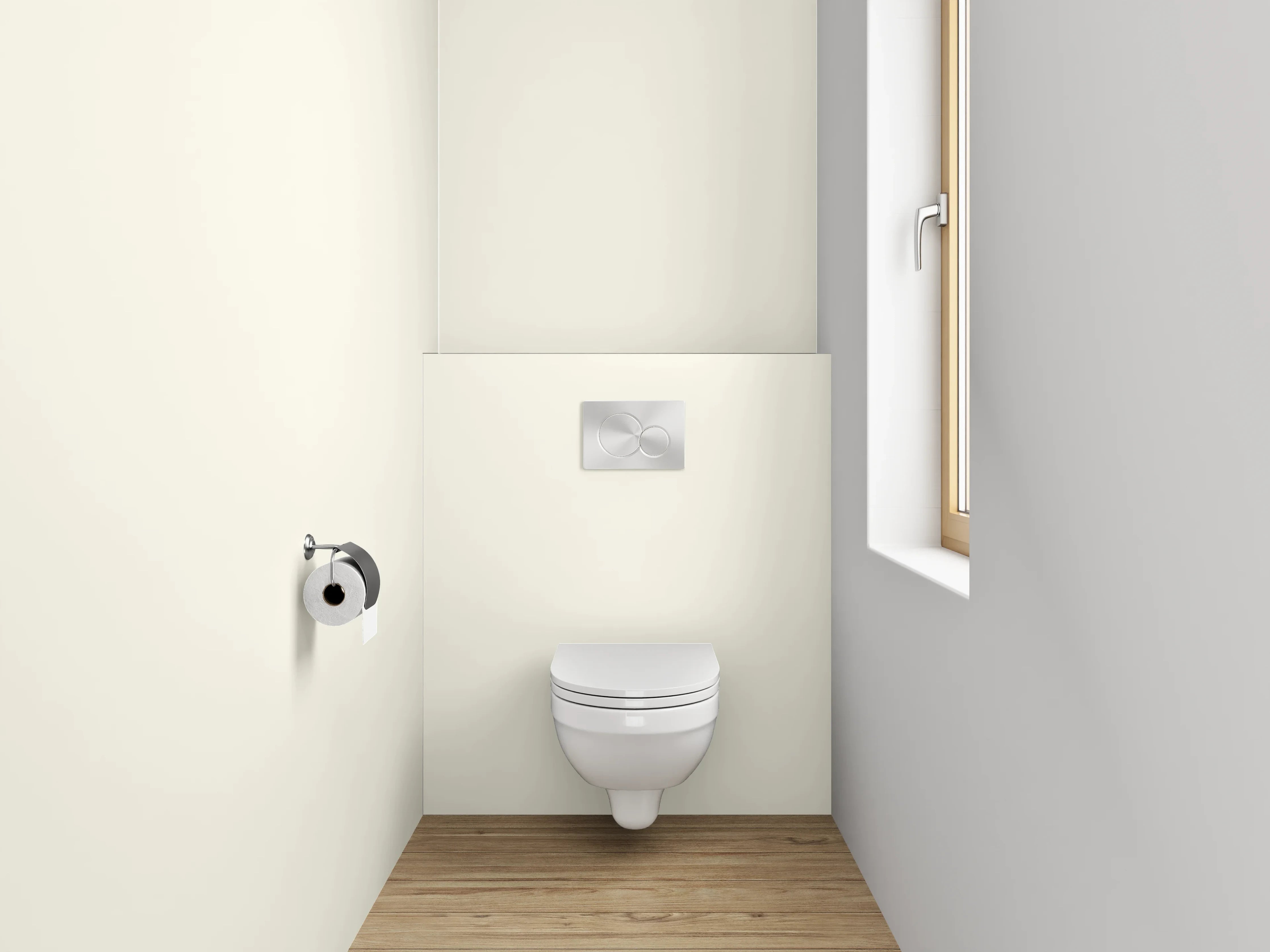 WC-Rückwand - RAL 9001 Cremeweiß