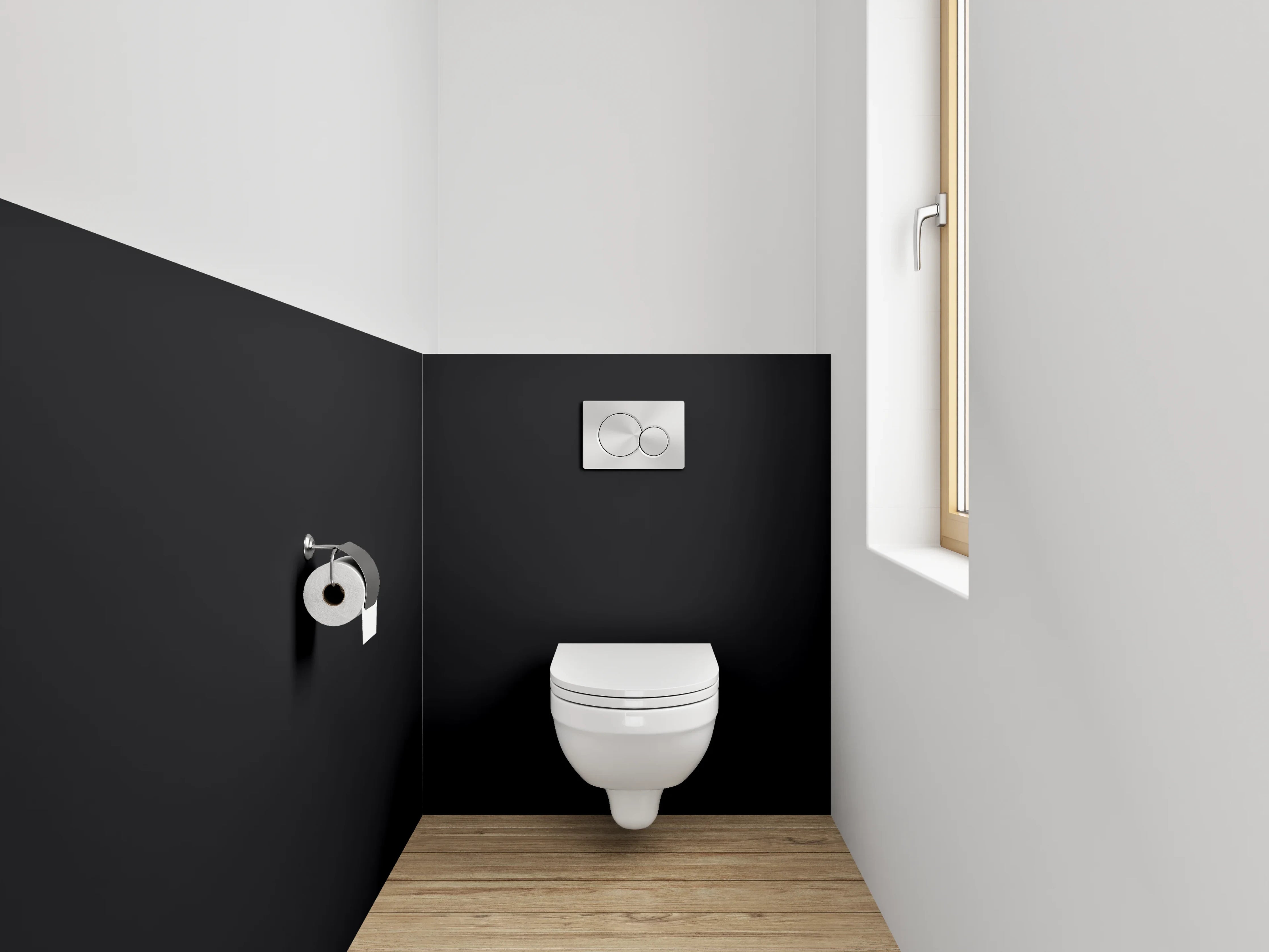 WC-Rückwand - RAL 9005 Tiefschwarz