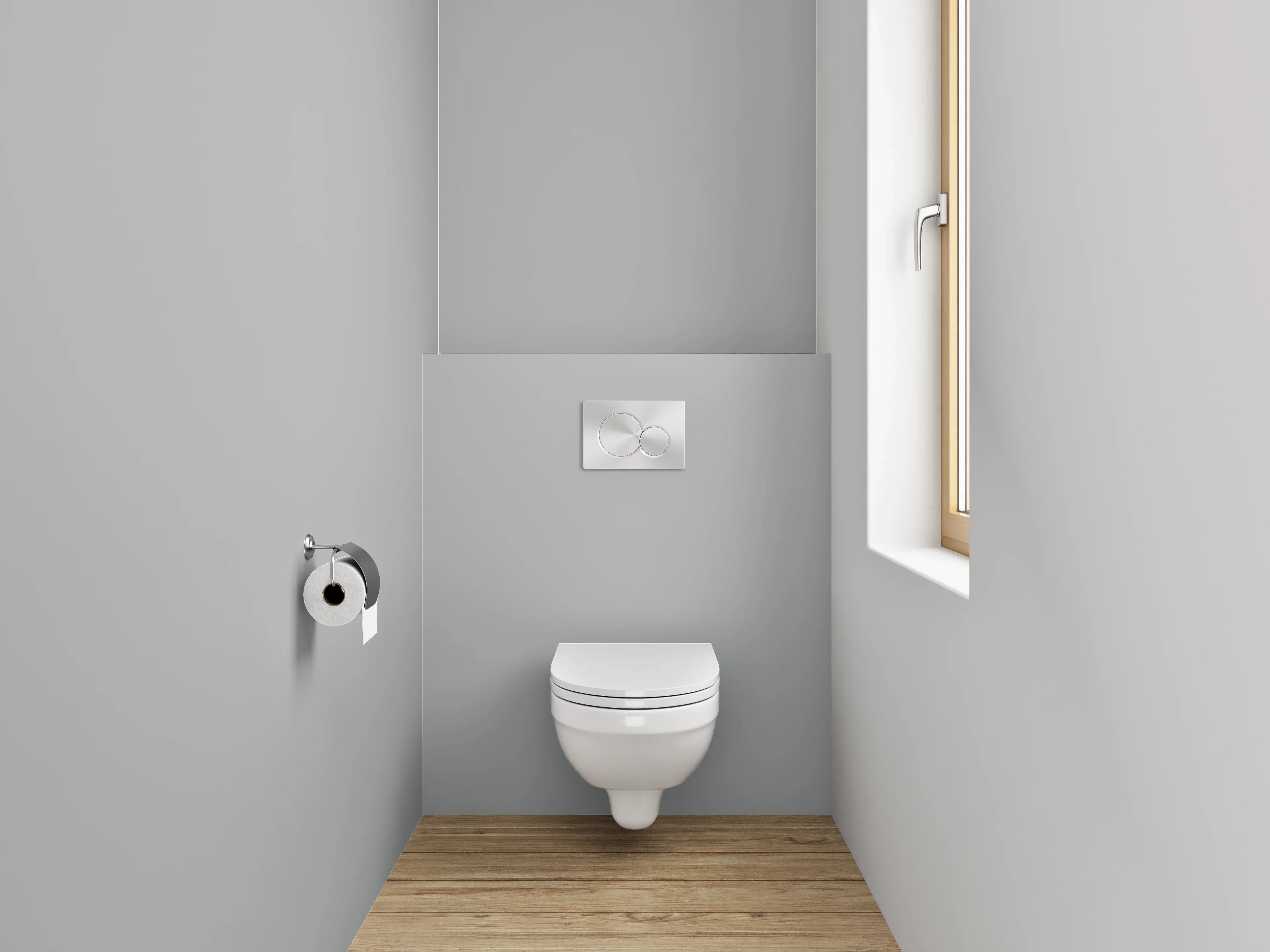 WC-Rückwand - RAL 9006 Weißaluminium