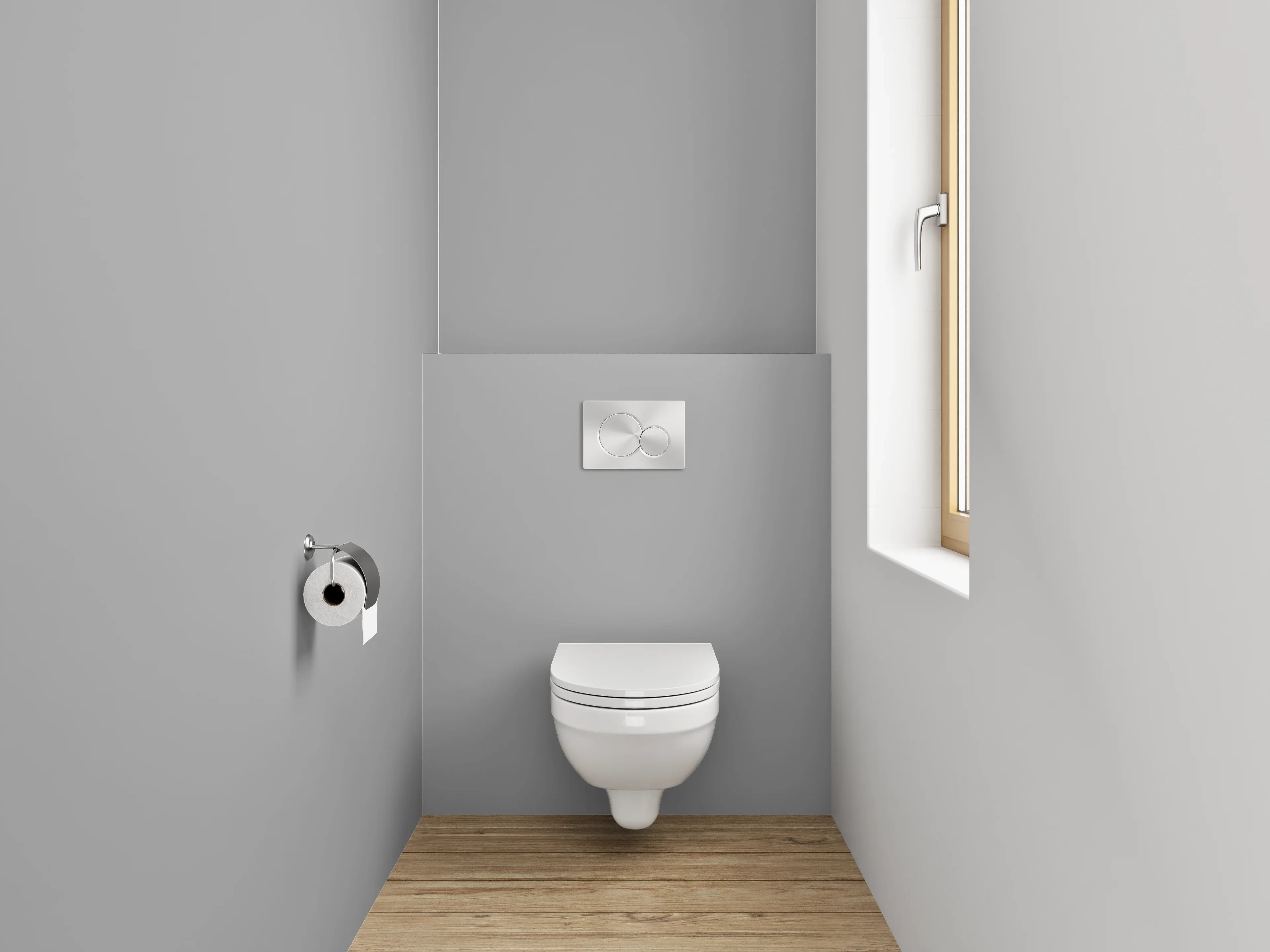 WC-Rückwand - RAL 9022 Perladusilbergrau