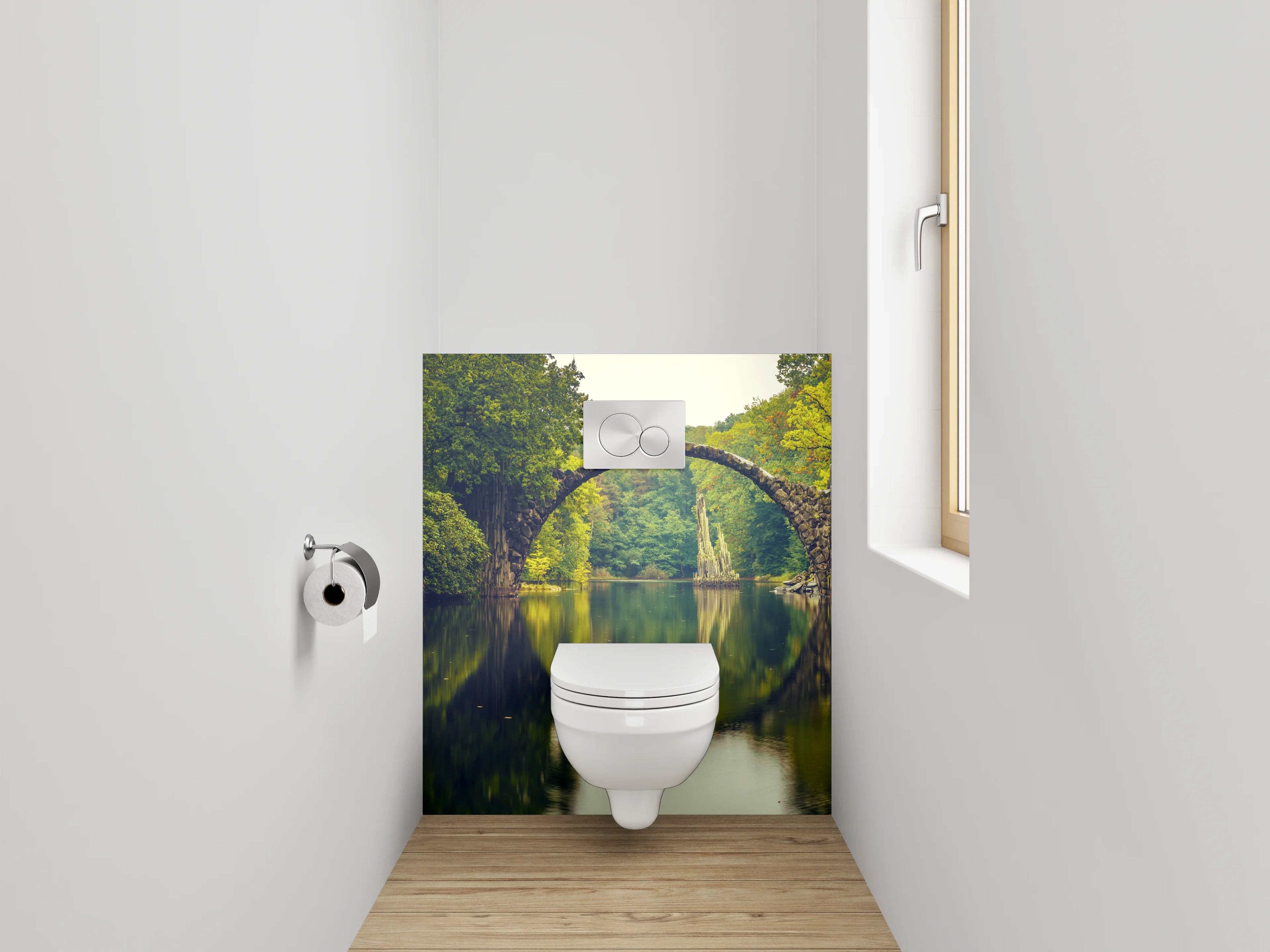 WC-Rückwand - Rakotzbrücke im grünen Märchenwald