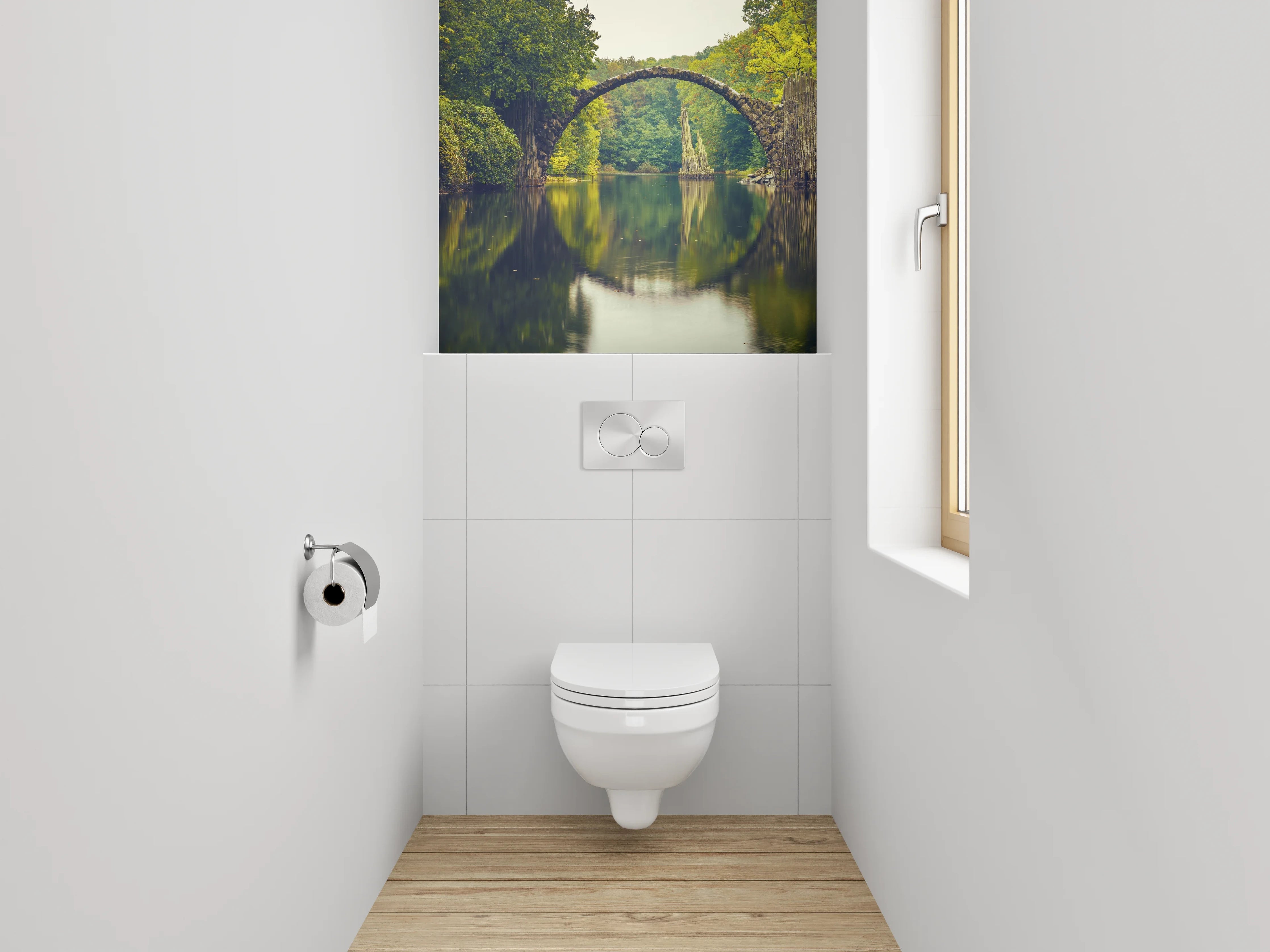 WC-Rückwand - Rakotzbrücke im grünen Märchenwald