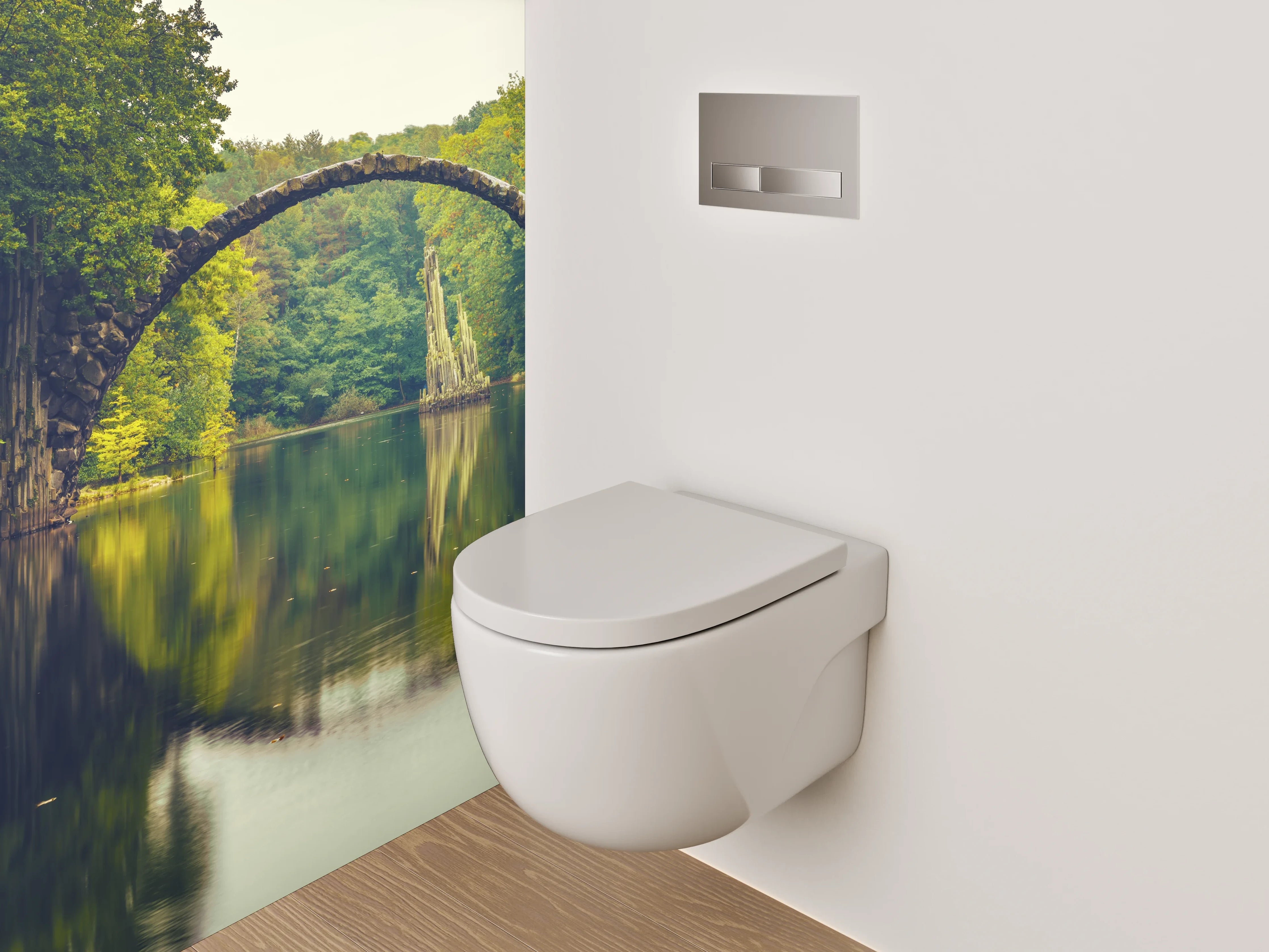 WC-Rückwand - Rakotzbrücke im grünen Märchenwald