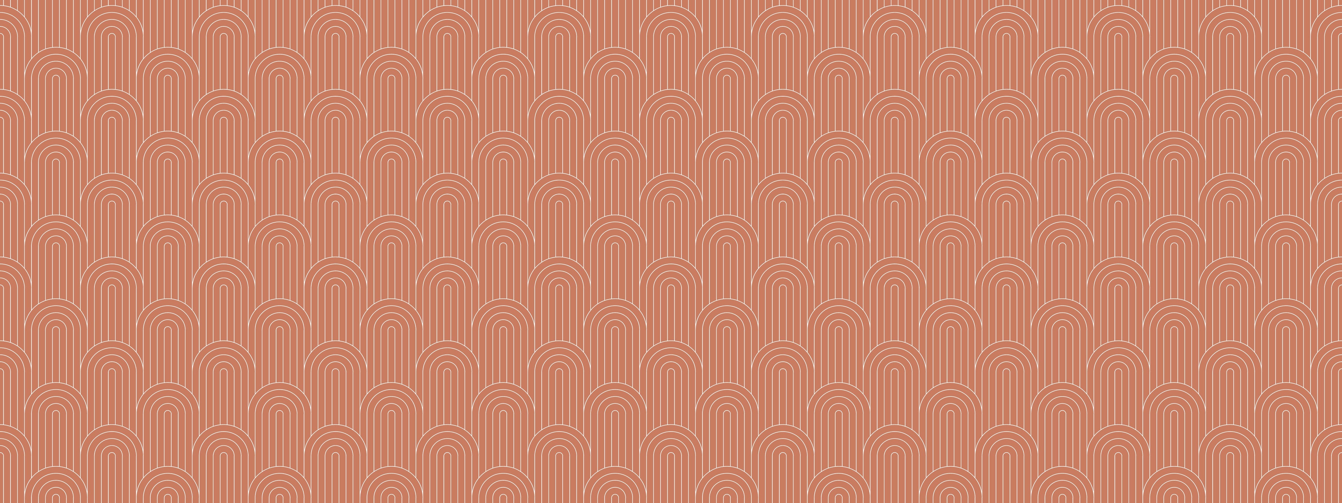 WC-Rückwand-Retro Bogenmuster Orange Tapete