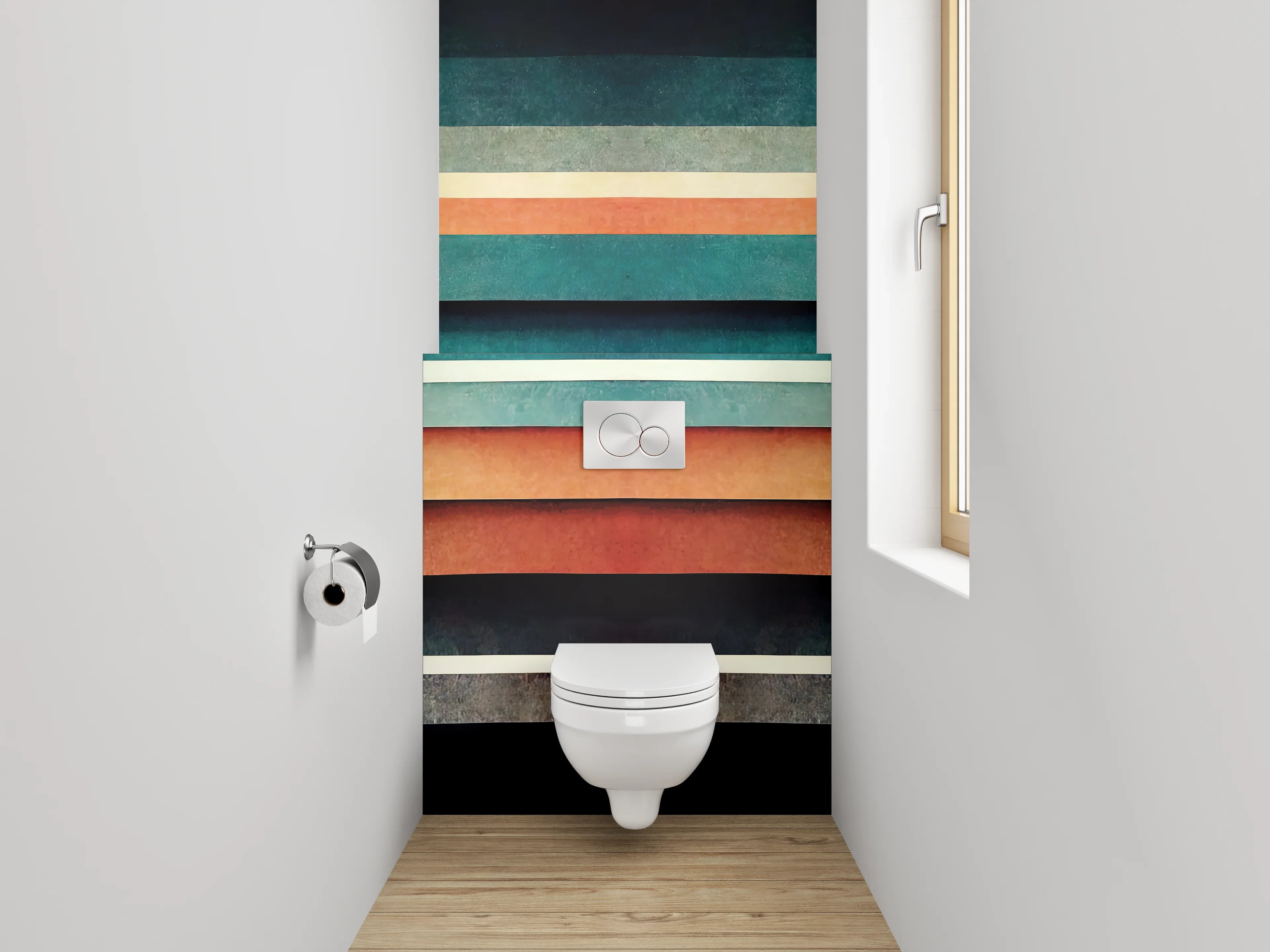 WC-Rückwand - Retro Streifen Grafik Design