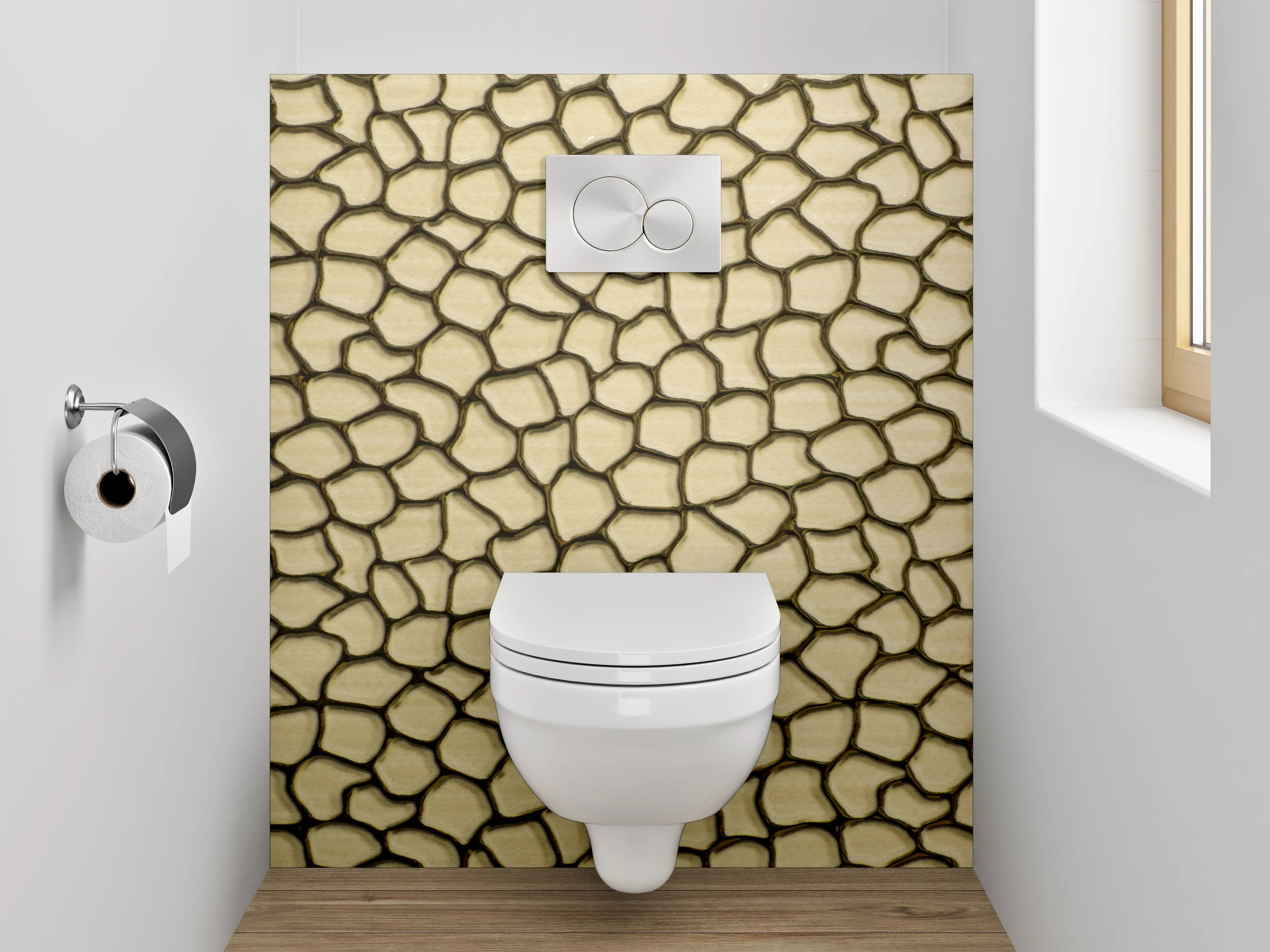 WC-Rückwand - Rissmuster Struktur Beige Braun