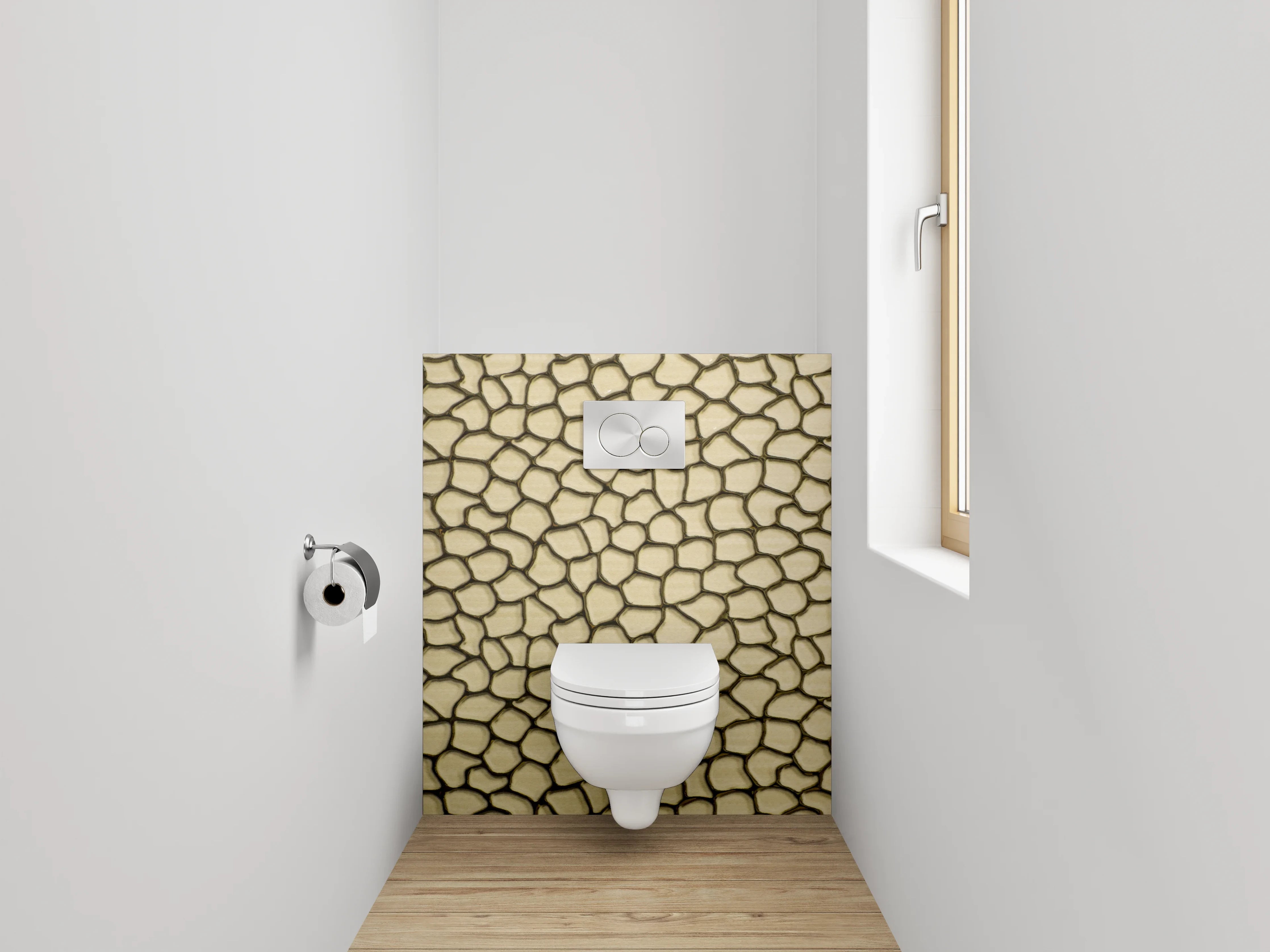 WC-Rückwand - Rissmuster Struktur Beige Braun
