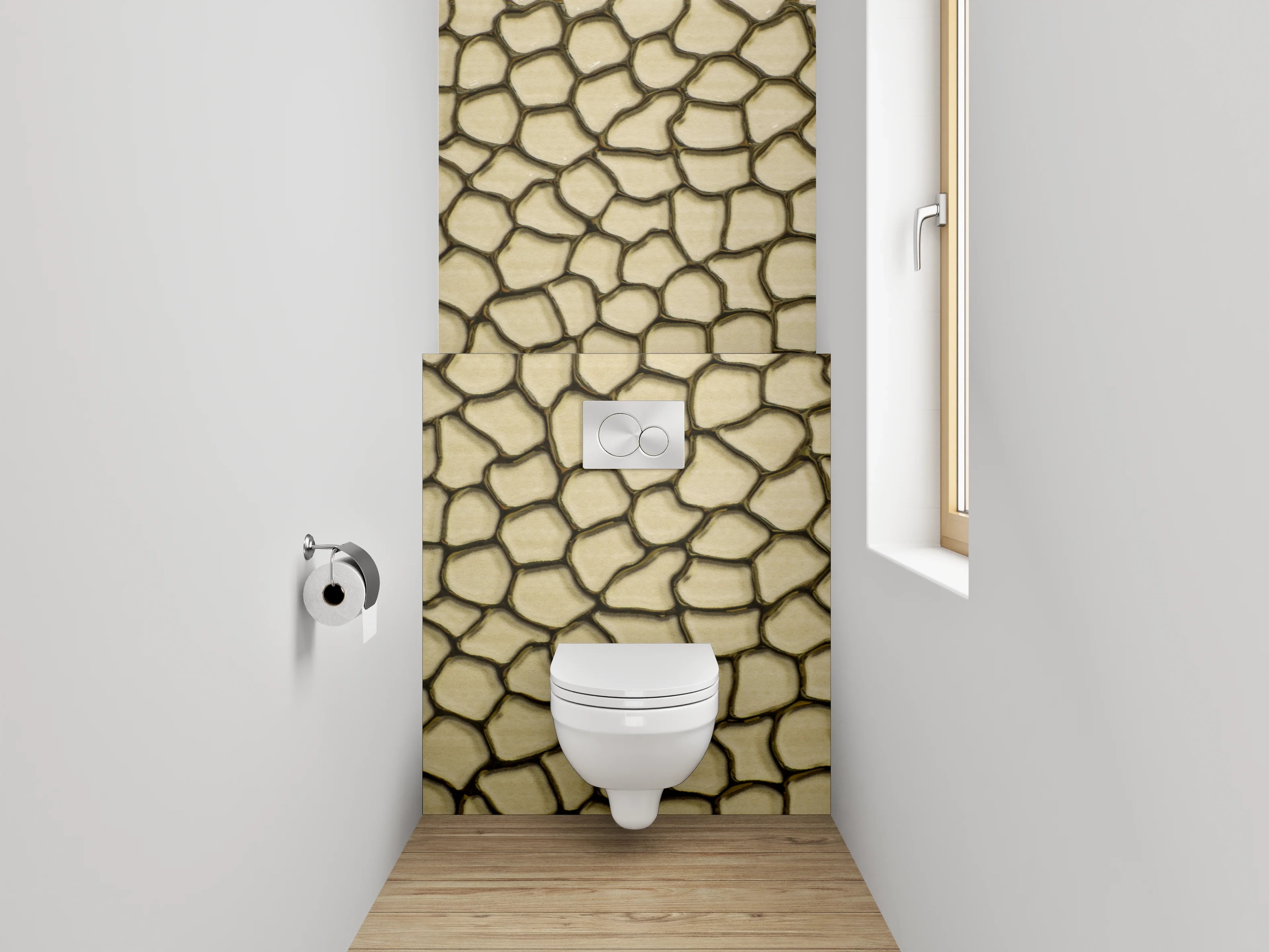 WC-Rückwand - Rissmuster Struktur Beige Braun