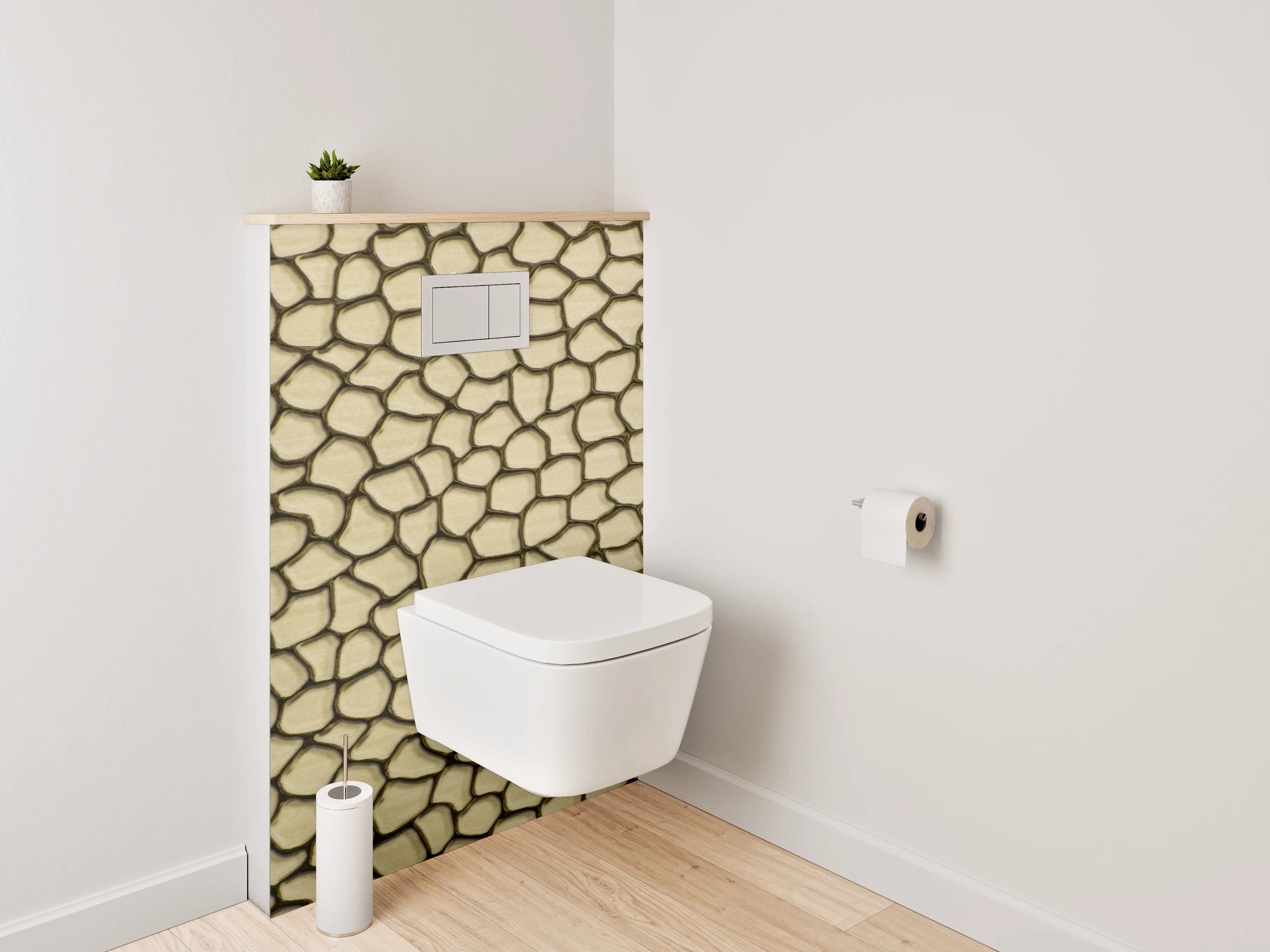 WC-Rückwand - Rissmuster Struktur Beige Braun