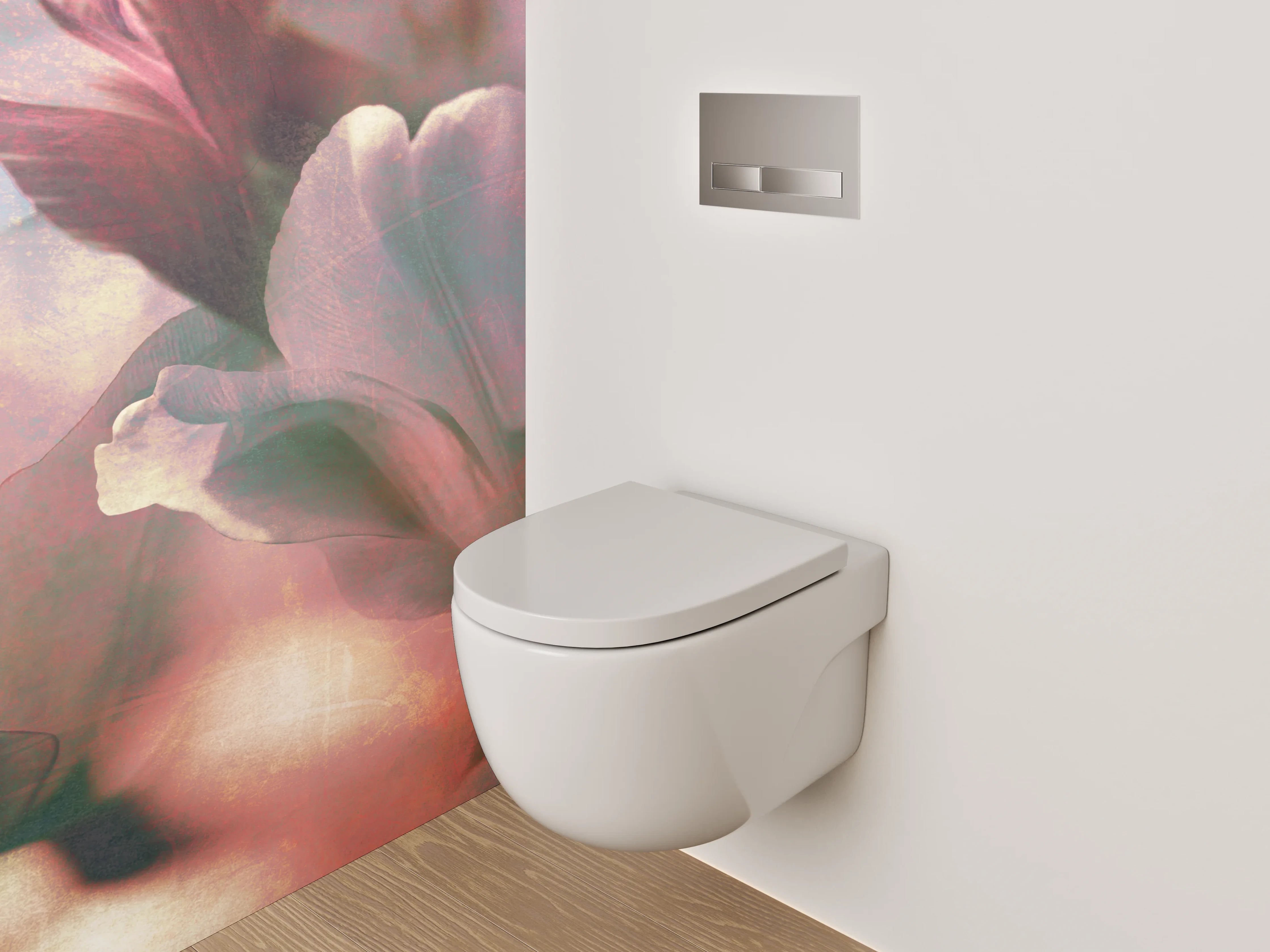 WC-Rückwand - Romantische Pastell-Tulpen im Gegenlicht
