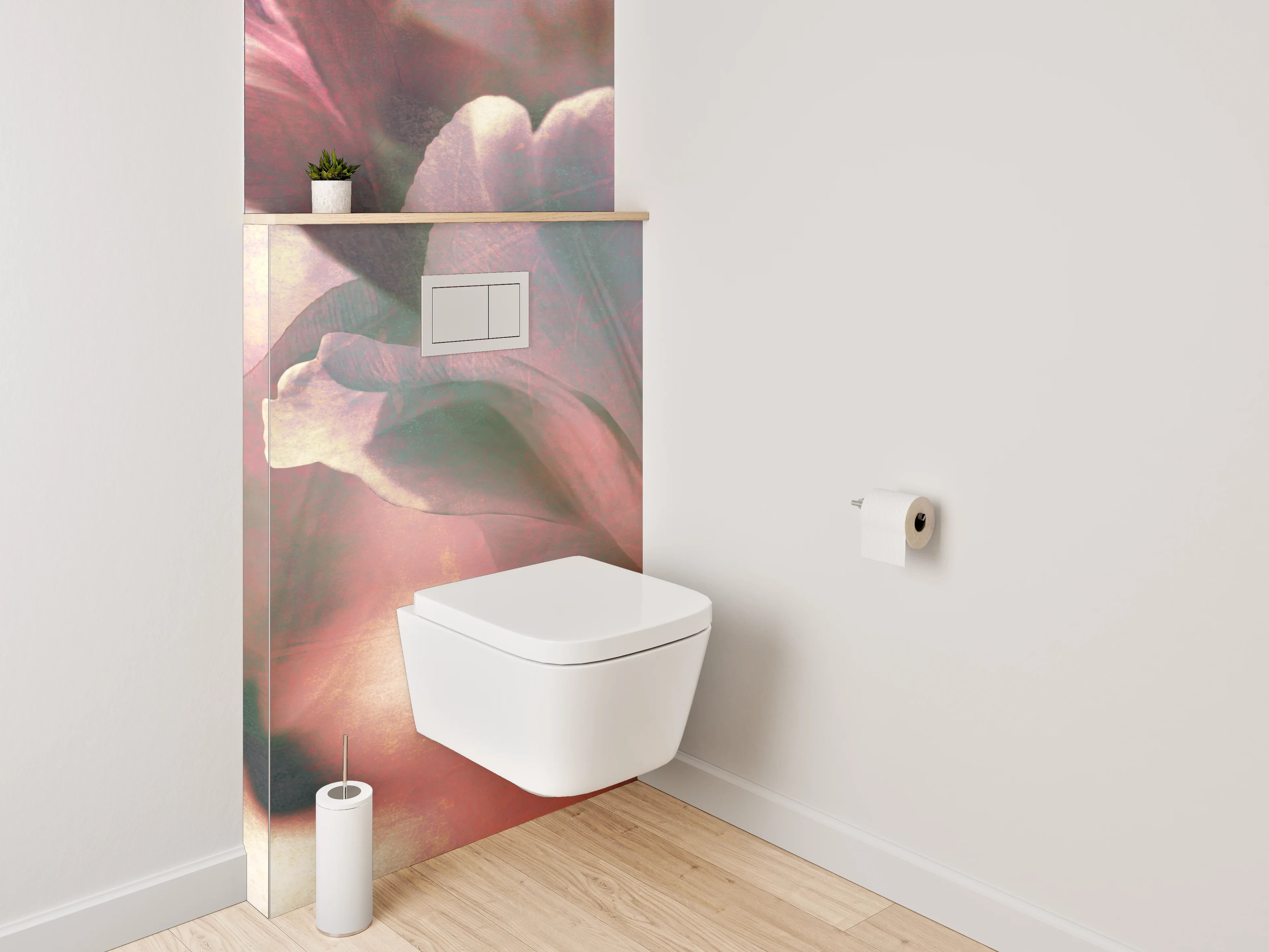 WC-Rückwand - Romantische Pastell-Tulpen im Gegenlicht