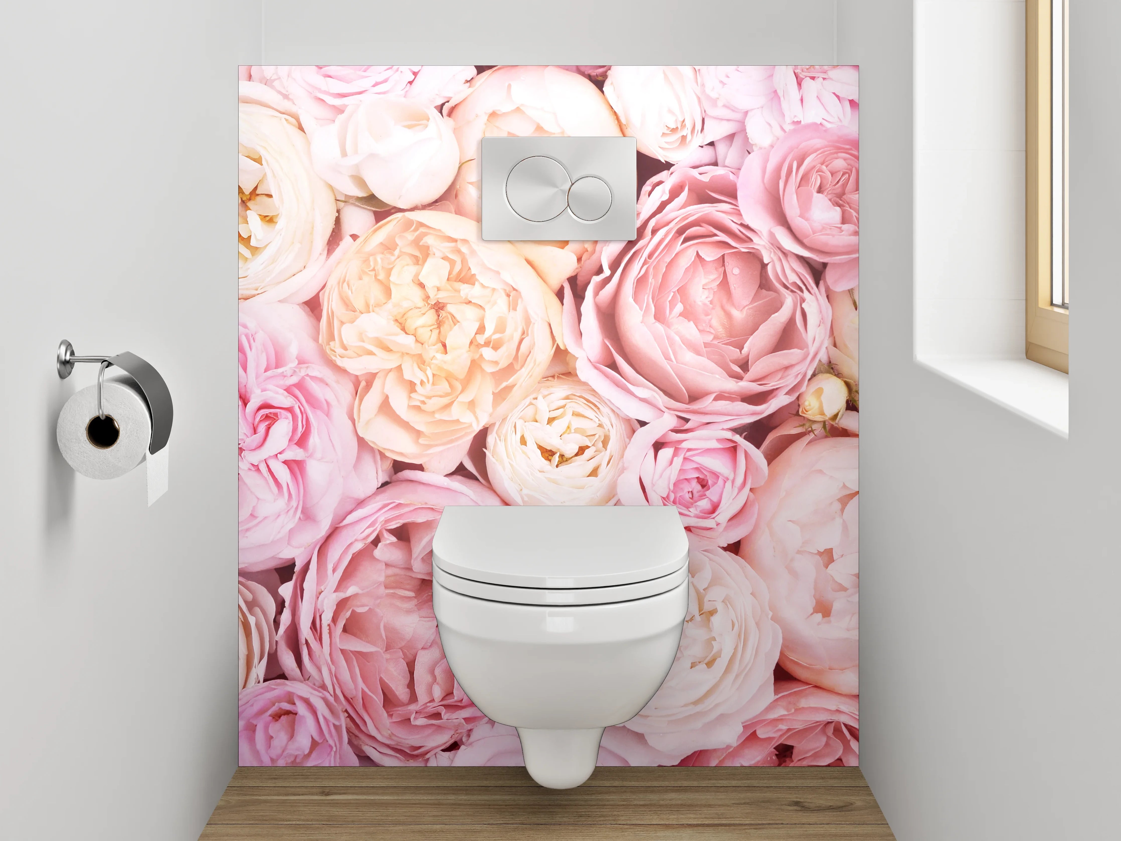 WC-Rückwand - Romantische Pfingstrosen Blütenpracht Poster
