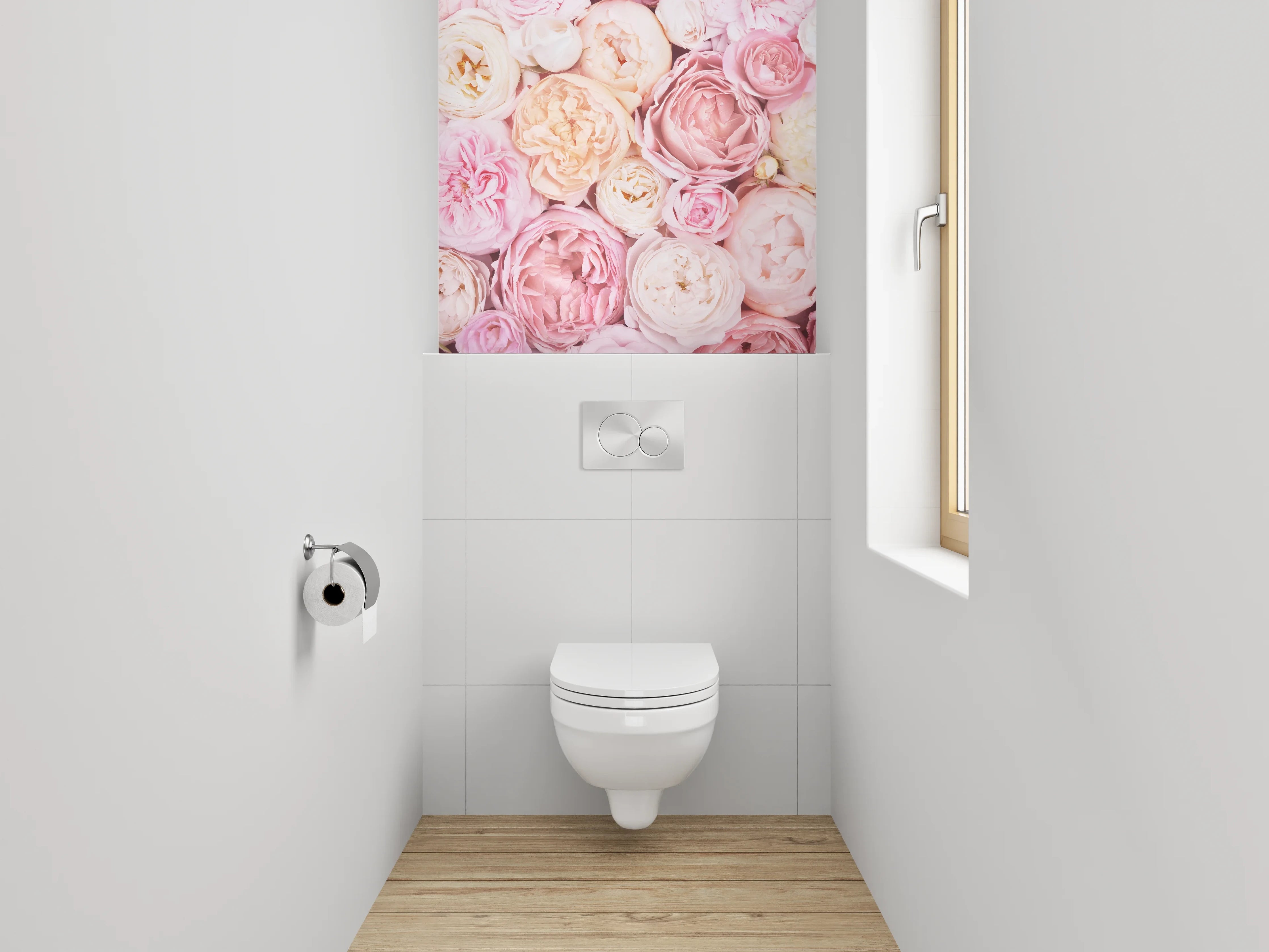 WC-Rückwand - Romantische Pfingstrosen Blütenpracht Poster