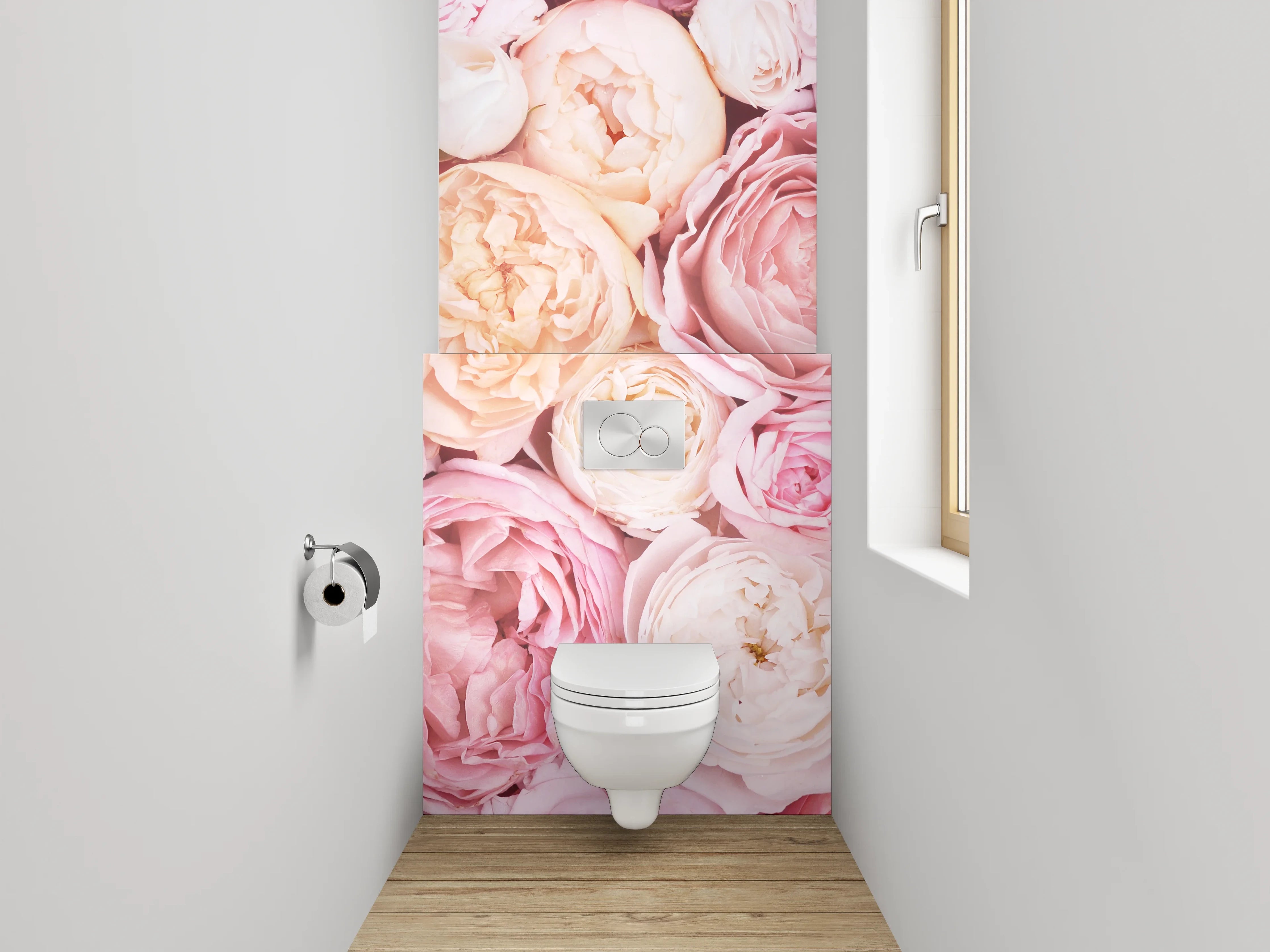 WC-Rückwand - Romantische Pfingstrosen Blütenpracht Poster