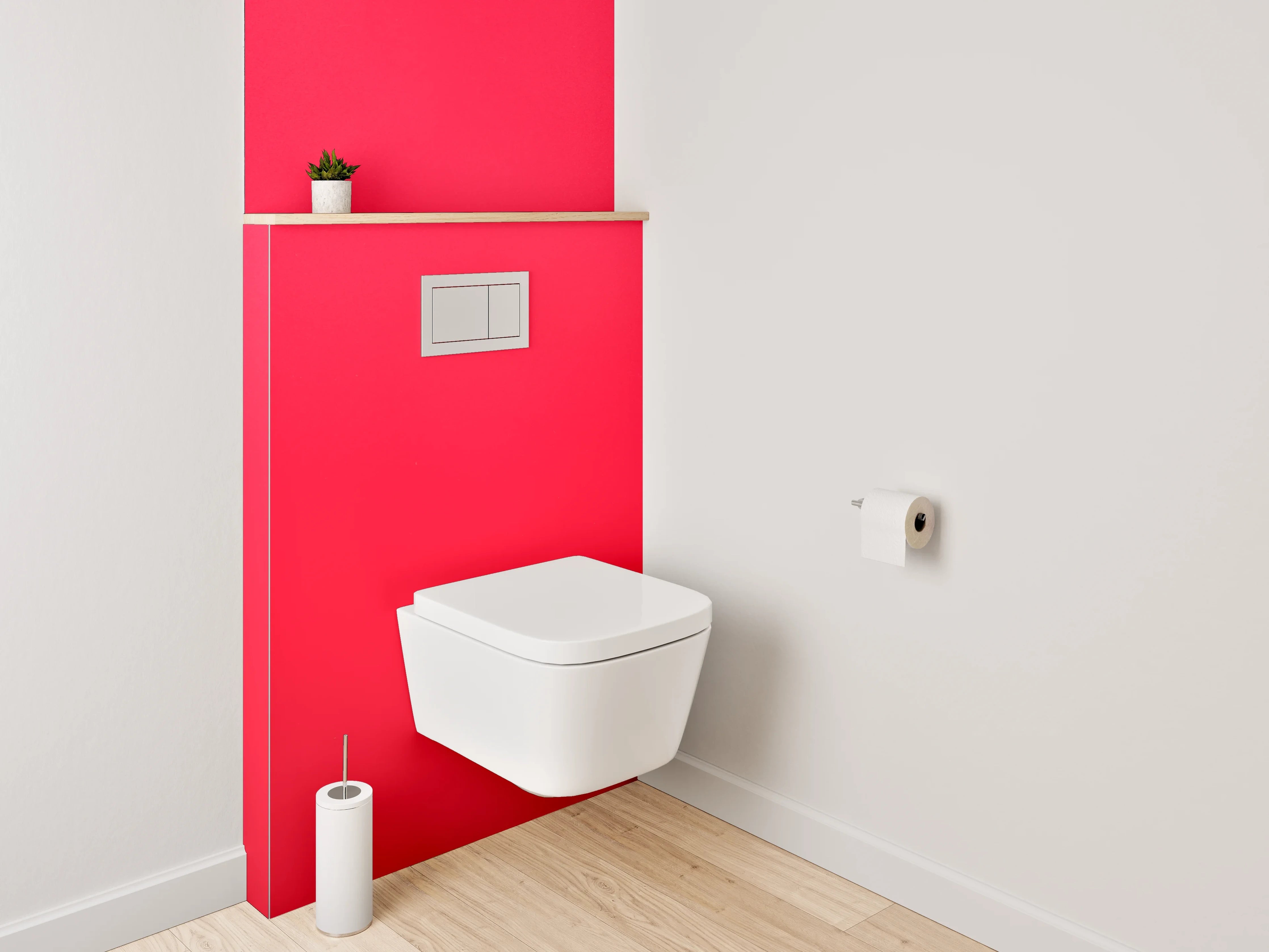 WC-Rückwand - Romantische Rosenblätter auf Rot