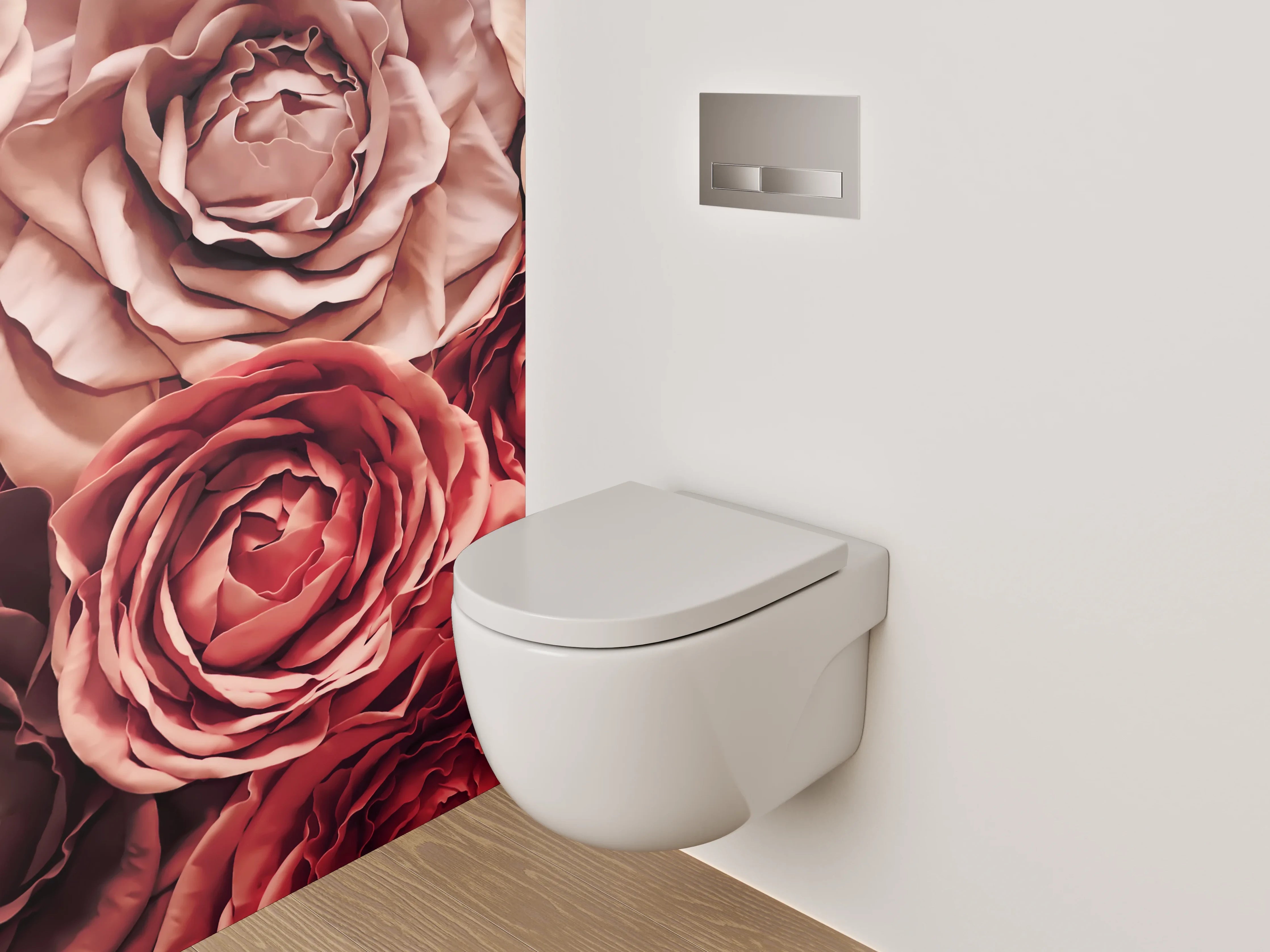 WC-Rückwand - Romantische Rosenpracht – Blumenmotiv