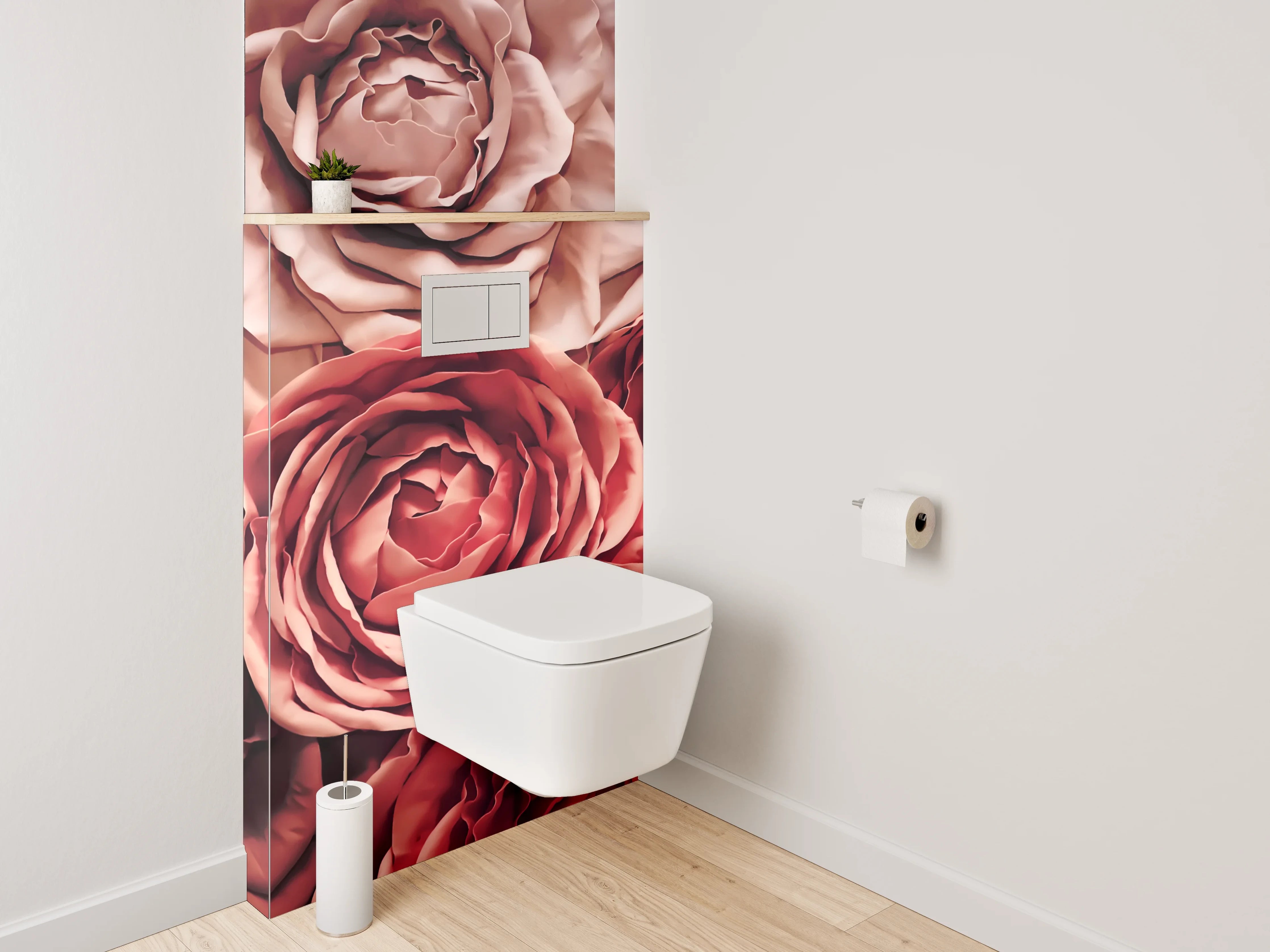 WC-Rückwand - Romantische Rosenpracht – Blumenmotiv