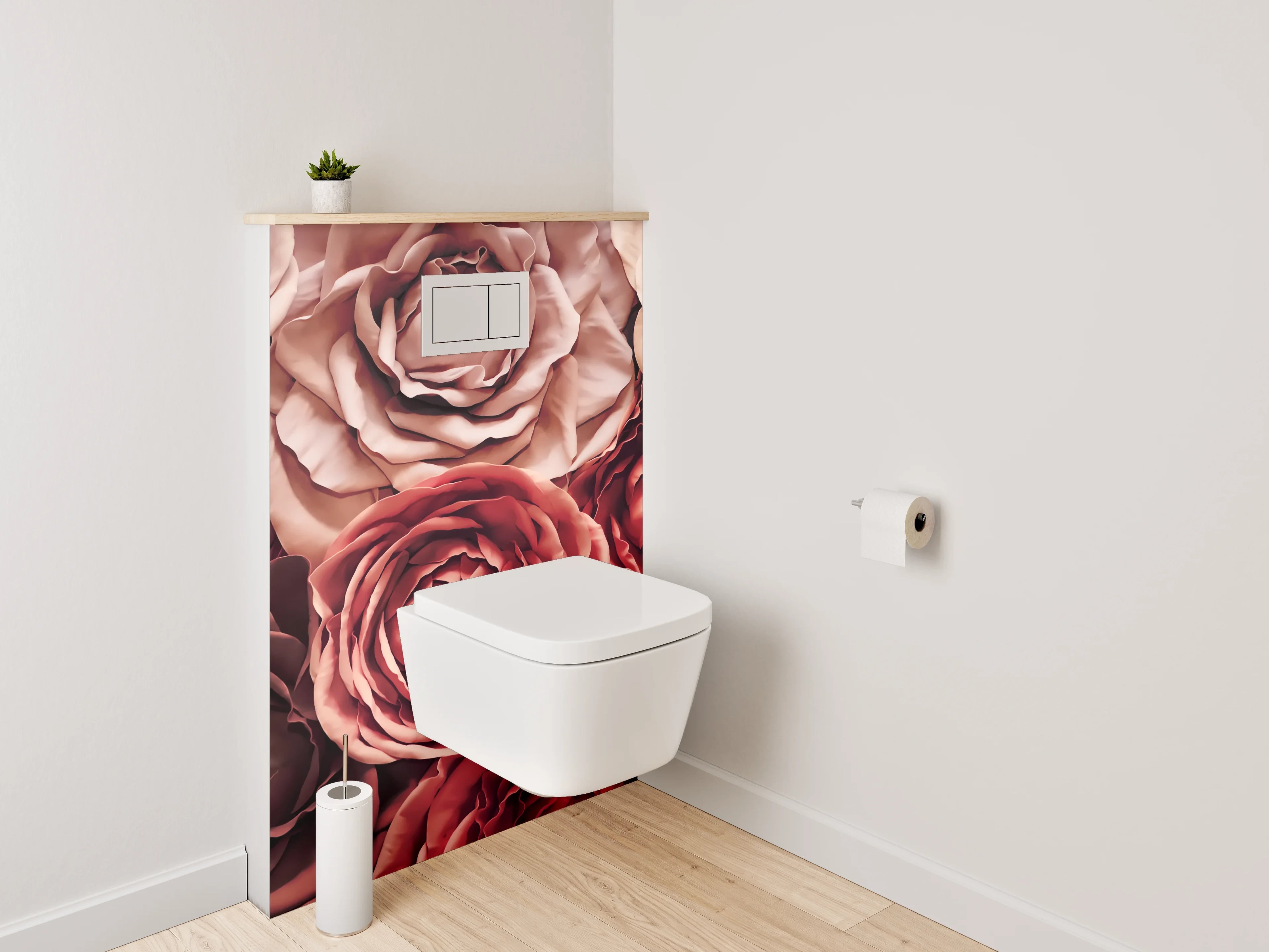 WC-Rückwand - Romantische Rosenpracht – Blumenmotiv