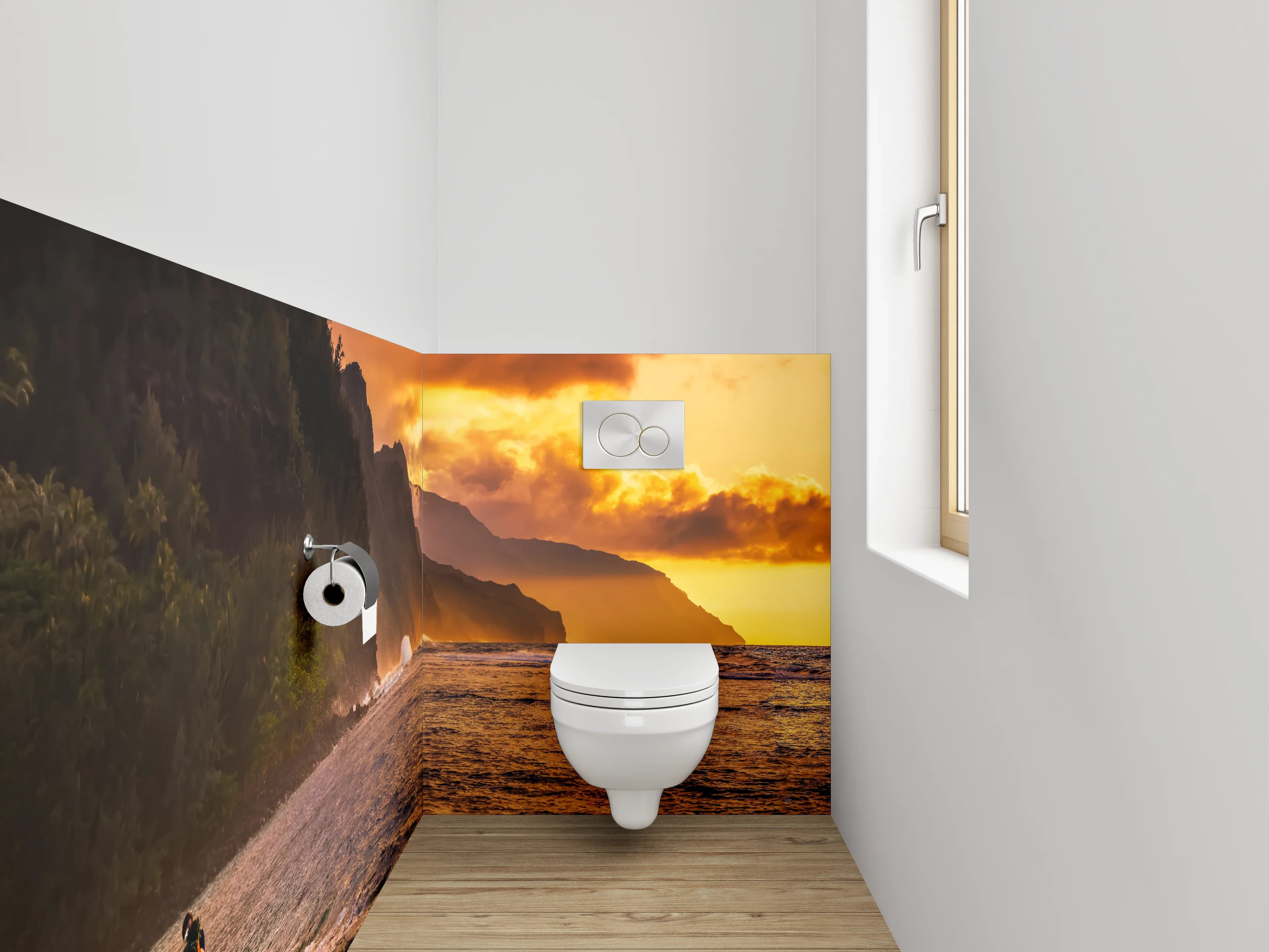 WC-Rückwand - Romantische Strandhochzeit im Sonnenuntergang