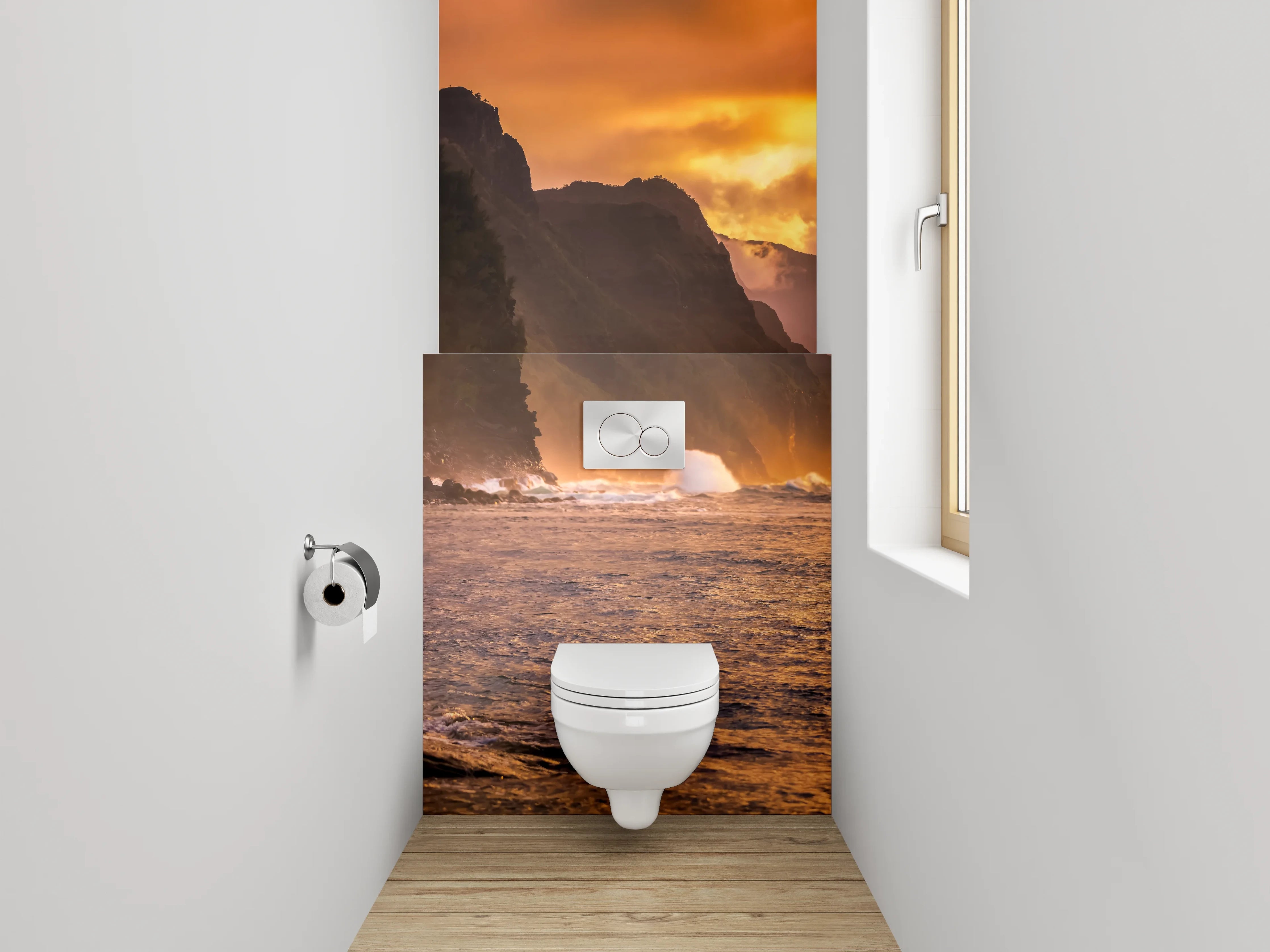 WC-Rückwand - Romantische Strandhochzeit im Sonnenuntergang